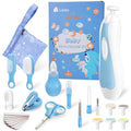 Lictin Baby Nagelfeile Elektrisch, Elektrische Nagelfeile mit 6 Schleifkopf,30 in 1 Baby Nagelset mit LED Licht, Nagelpflegeset Elektrisch für Babys, Kleinkind, Erwachsene, USB Laden, Hellblau
