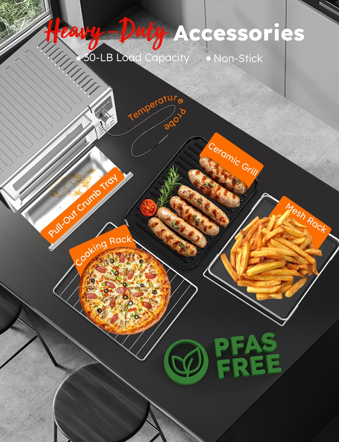Nuwave Bravo XL Pro Air Freyer Kombigrill Toaster, neues ultraschnelles Konvektionssystem 2024, 35% knuspriger 2x gleichmäßiger, 142 voreingestellt, 50-500F, Sonde mehr