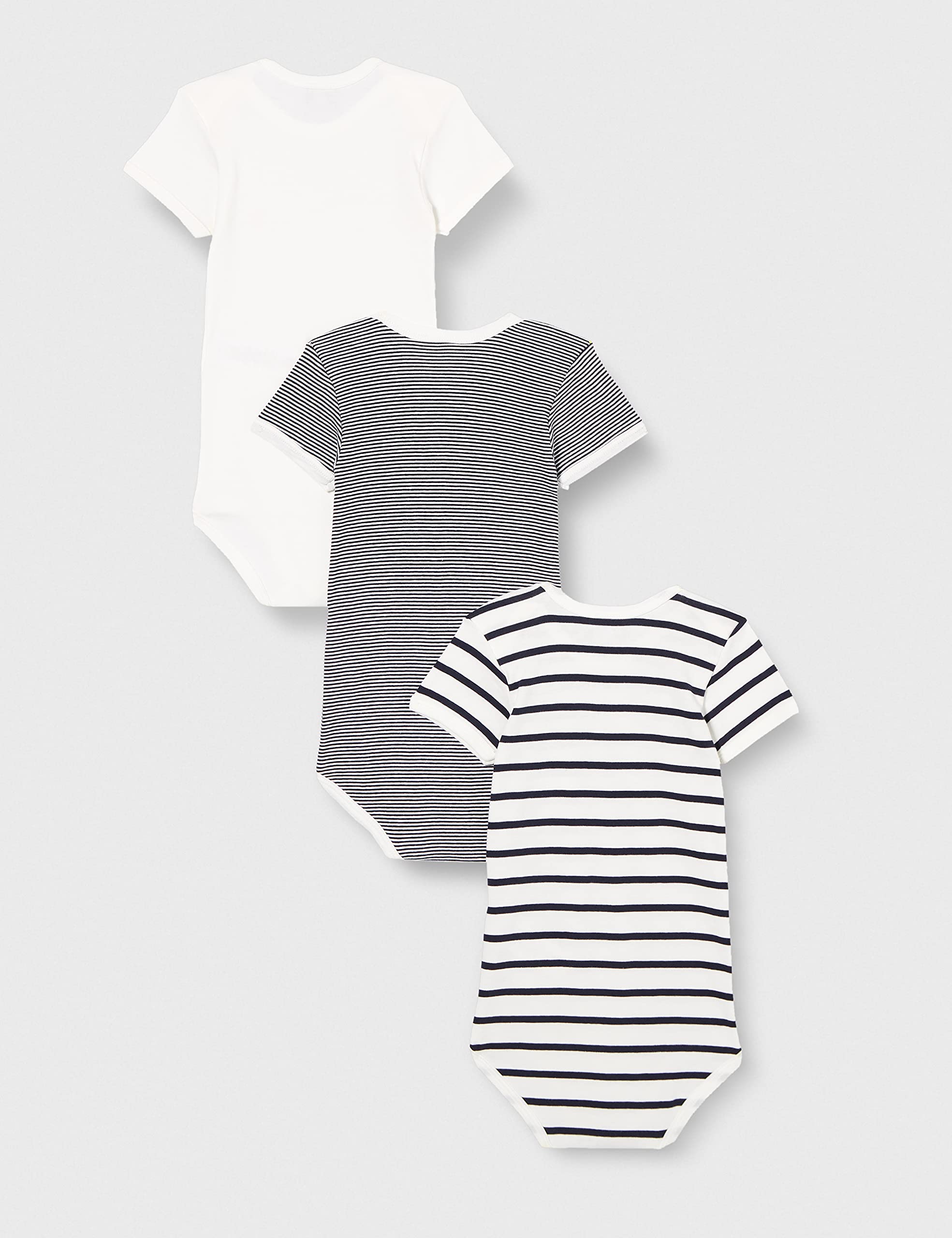 Petit Bateau Unisex BabyKurzarm-Body mit Streifen (3er Pack) , Variante 1, 3 Monate