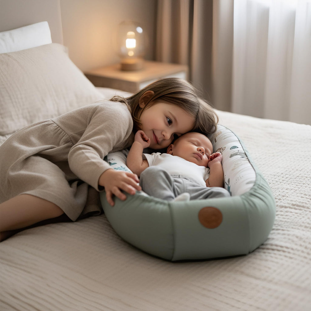 Babynest babynestchen neugeborene 90 x 50 cm baby nestchen tragbar nest für bett kinder kuschelnest coccon für jungen und mädchen galaxie