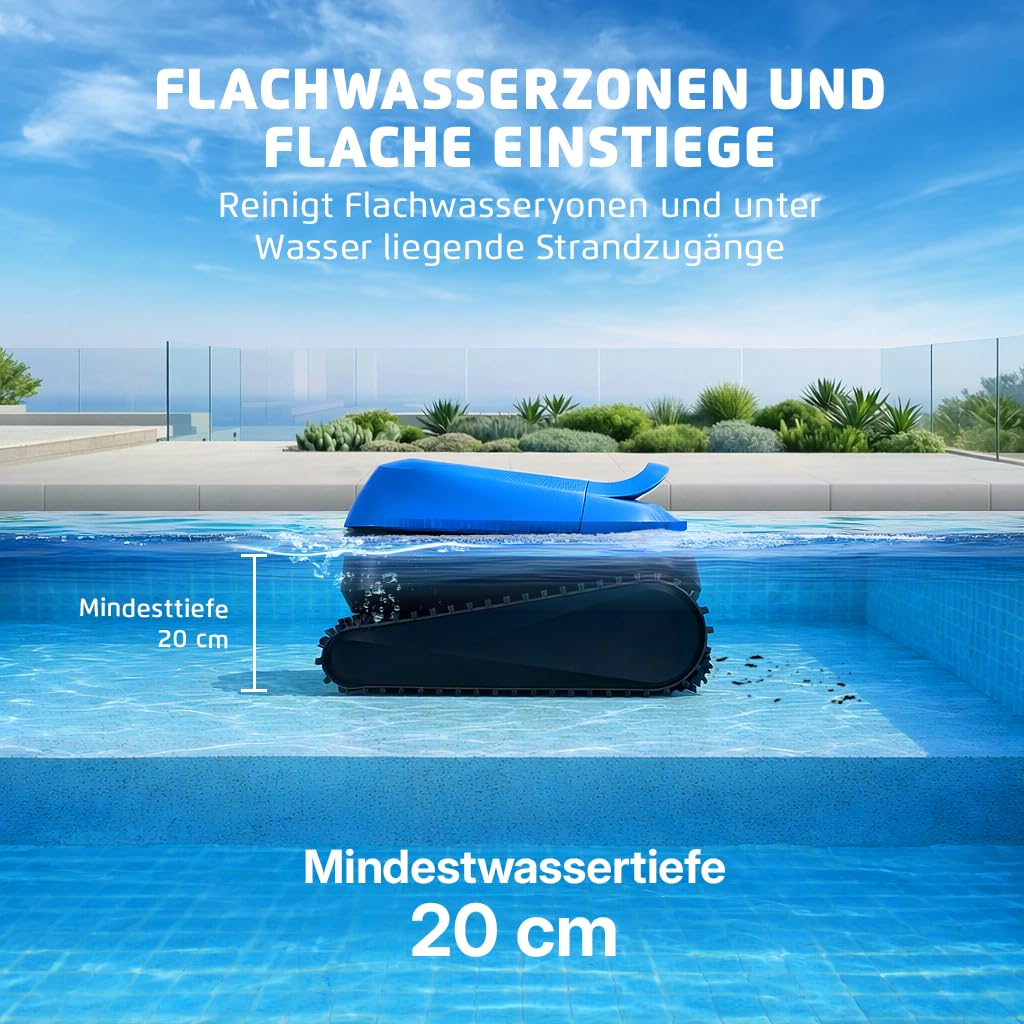 Dolphin (NEW Nautilus EON 100 Poolroboter Boden und Wand, Treppen, Wasserlinienreinigung, Feiner Filter, UltraRun-Reinigungen, App-Steuerung, Intelligente Navigation, Eingelassene Pools bis zu 15m