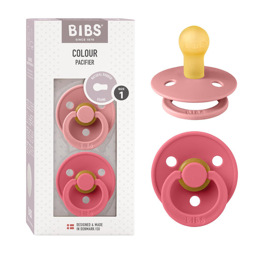BIBS Colour Schnuller, 0-6 Monate, 2er-Pack, Dusty Pink/Cora