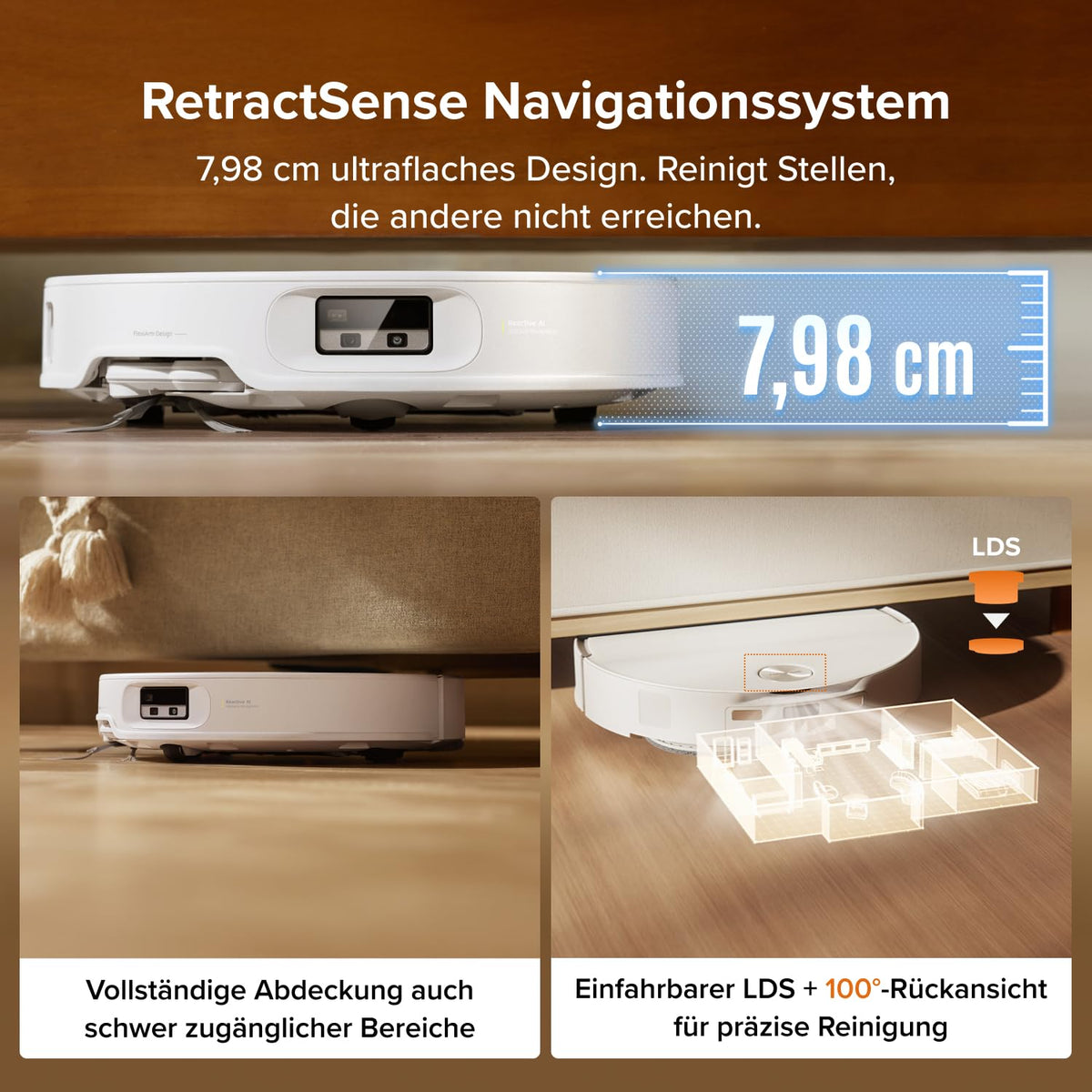 roborock Qrevo Edge 2 Set Saugroboter mit Wischfunktion&Hebarem Wischmopp