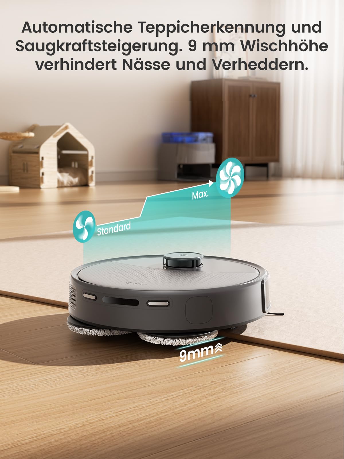 Lefant M3 Saugroboter mit Wischfunktion 12000Pa 45°C Heißwasser-Moppwäsche