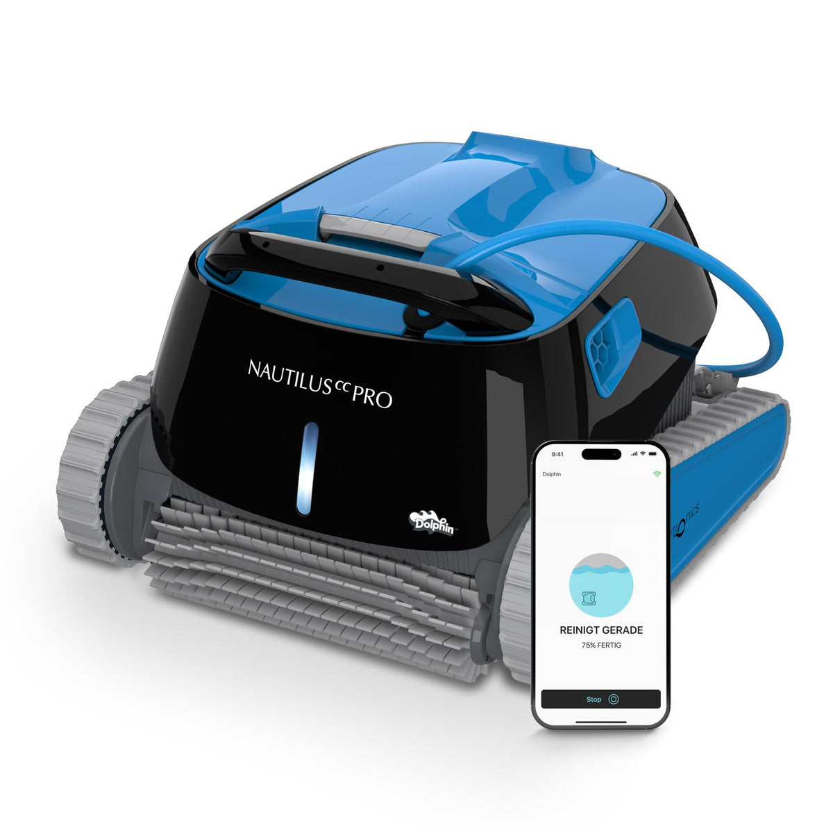 Dolphin Nautilus CC Pro Poolsaugroboter Boden, Wasserlinie und Wandreinigung, Kontrolle mit app, für Einbaupools bis zu 15 m, Starke Saugkraft, Wochenplaner