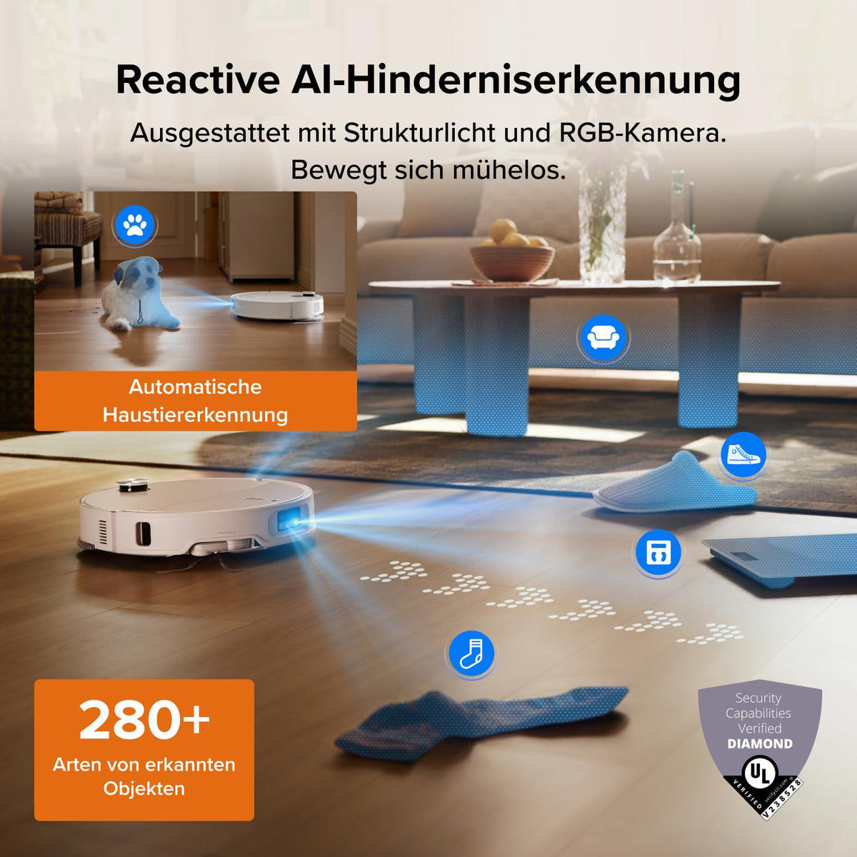 roborock Qrevo Edge 2 Set Saugroboter mit Wischfunktion&Hebarem Wischmopp