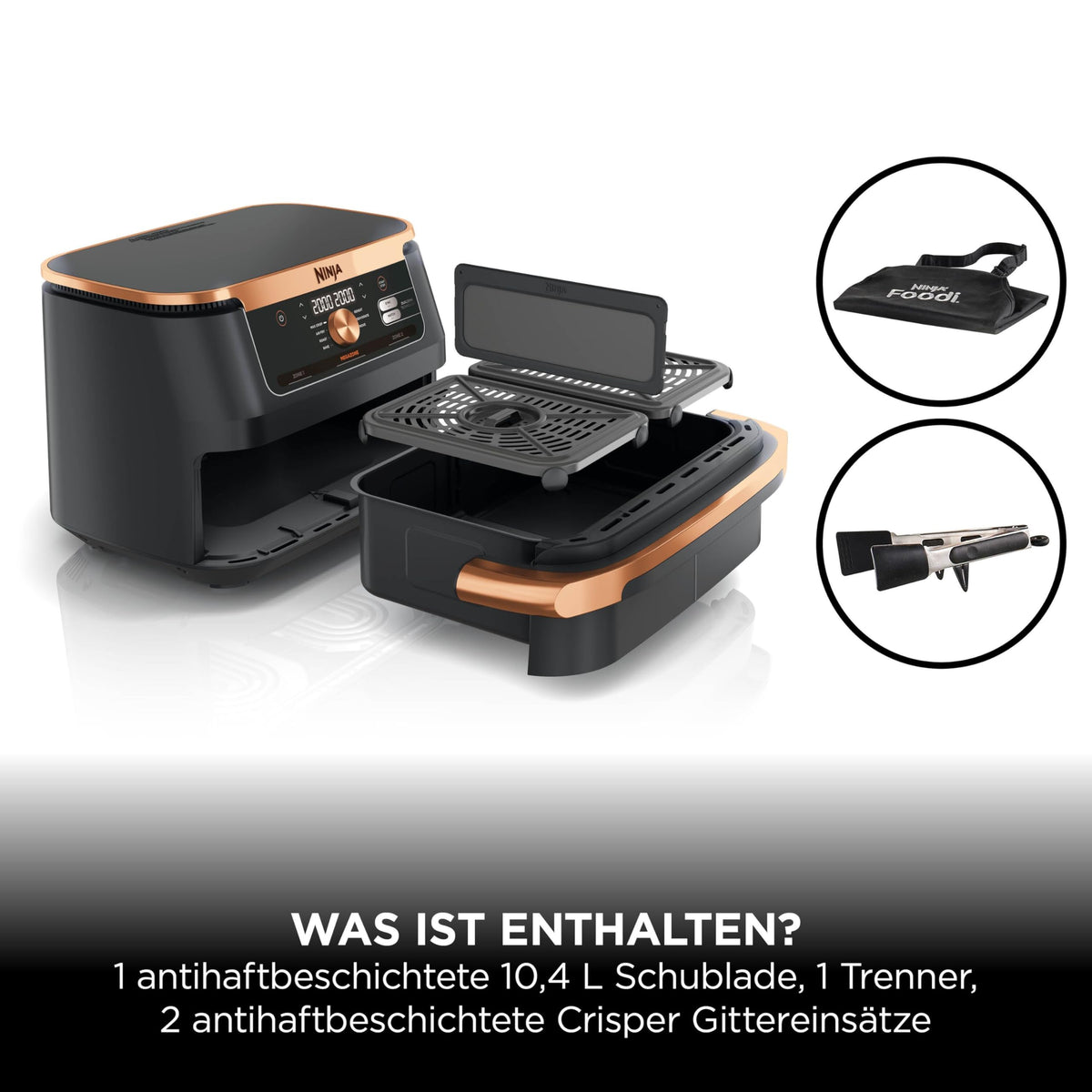 Ninja Foodi FlexDrawer Dual Zone Heißluftfritteuse AF500EUCP