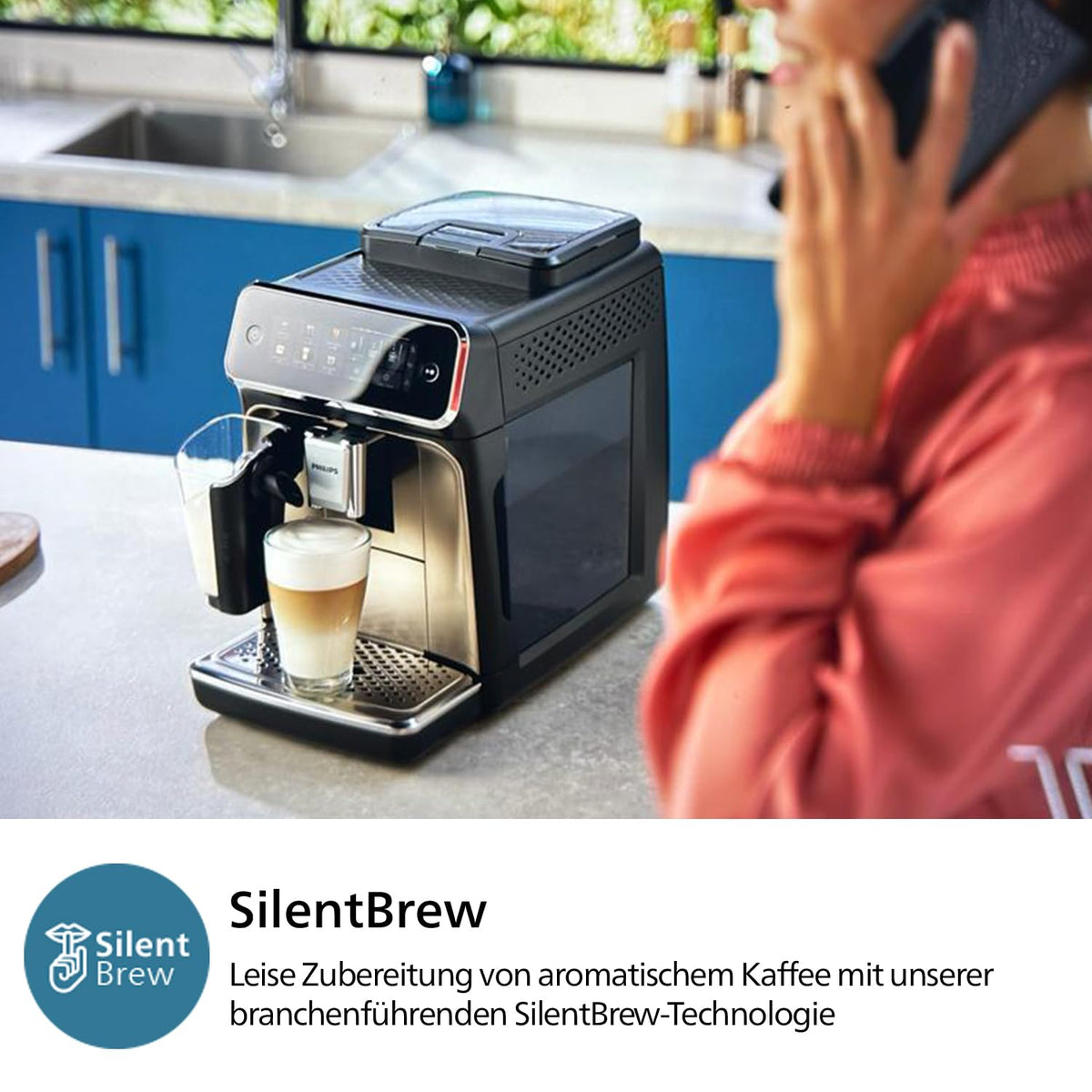 PHILIPS Kaffeevollautomat Panarello 3300 Serie, Schwarz, 5 Spezialitäten