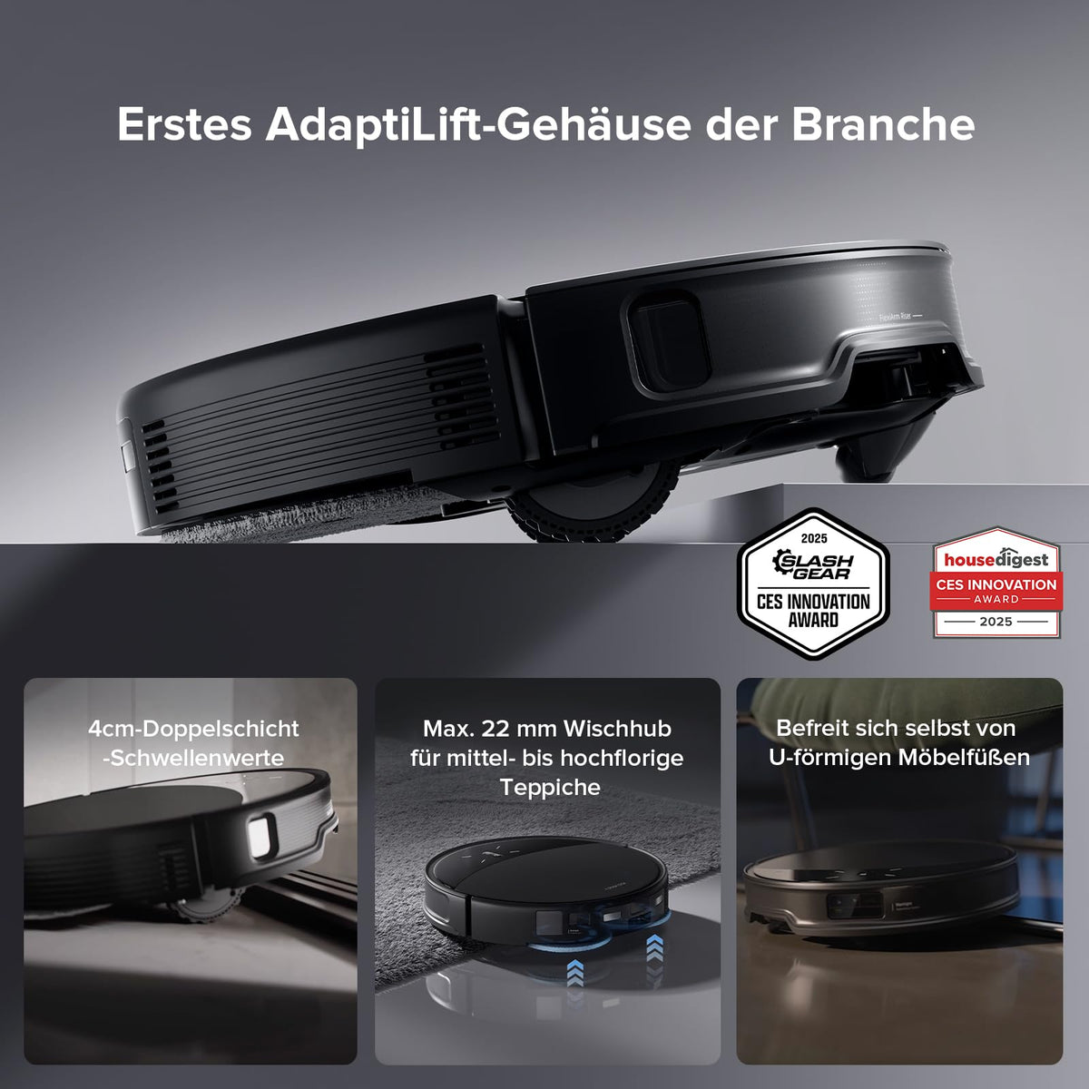 roborock Saros 10R Set Saugroboter mit Wischfunktion&angebbarem Wischmopp