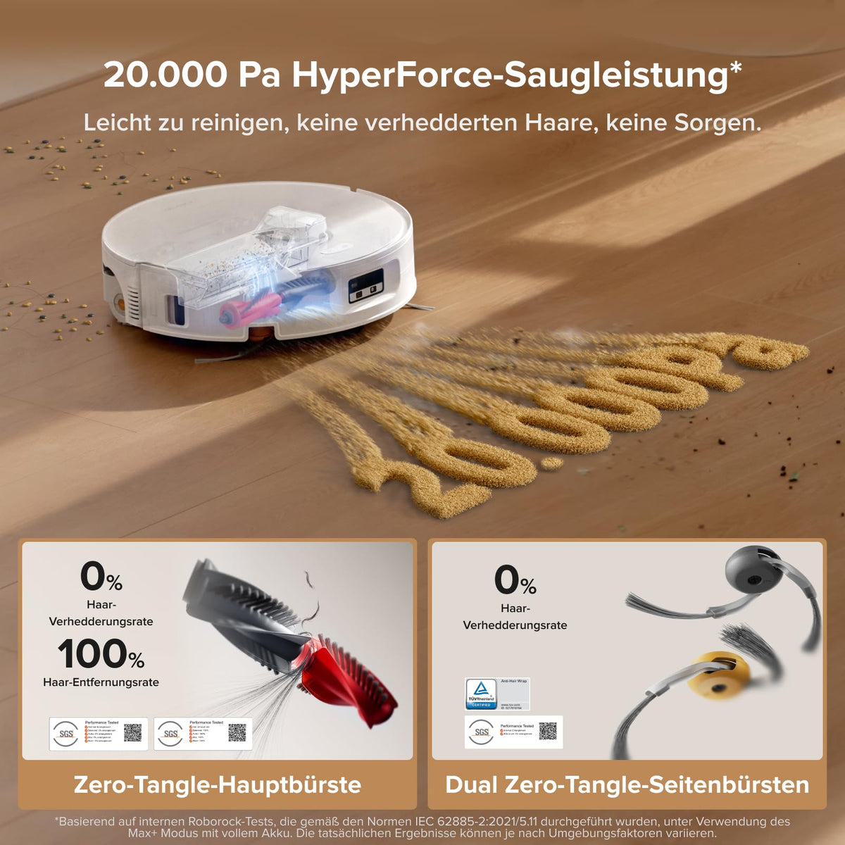 roborock Qrevo Curv 2 Flow Saugroboter mit Wischfunktion, 20.000 Pa