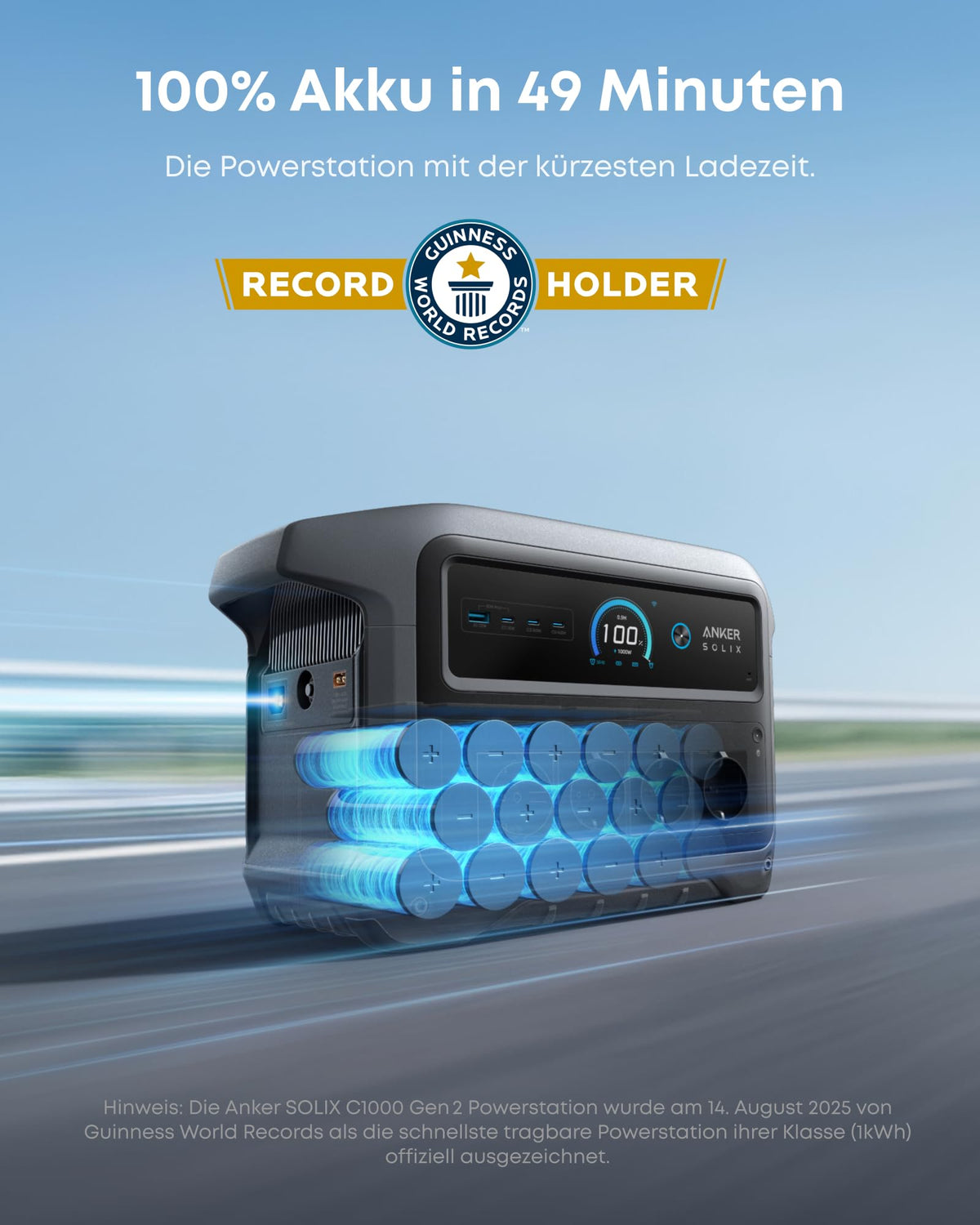 Anker SOLIX C1000 Gen 2 Tragbare Powerstation, 2000W Solargenerator