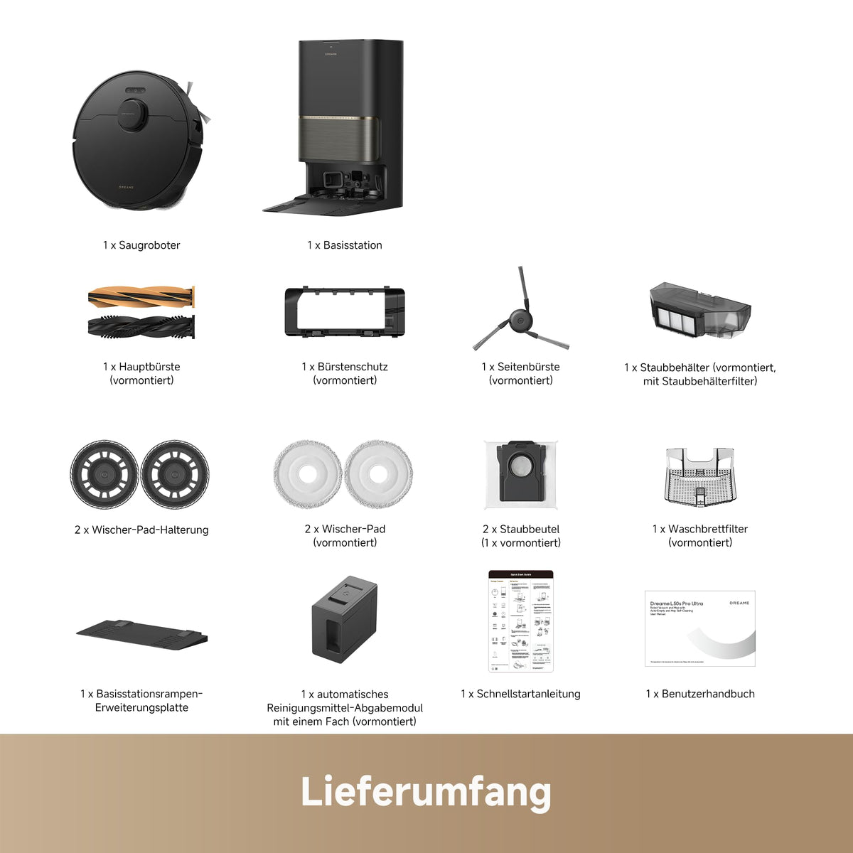 dreame L50s Pro Ultra Saugroboter mit Wischfunktion, 30.000 Pa
