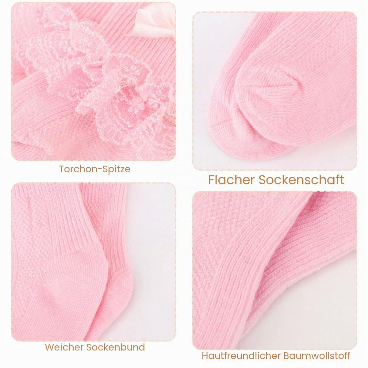DRESHOW Säugling Spitze Schleife Socken Baby Rüschen Spitze Socken Neugeborene Kleinkinder Mädchen Socken Knöchel Kleid Socke