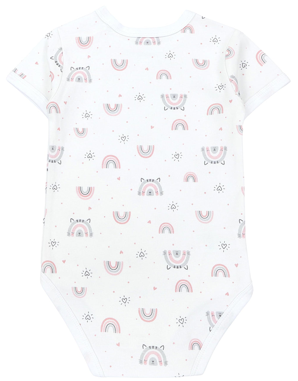 TupTam Baby Body Kurzarm im 5er Pack – Bedruckter Body Baby aus Baumwolle für Jungen und Mädchen, Farbe: Streifen_Regenbogen_Little Miracle_Blue, Größe: 80