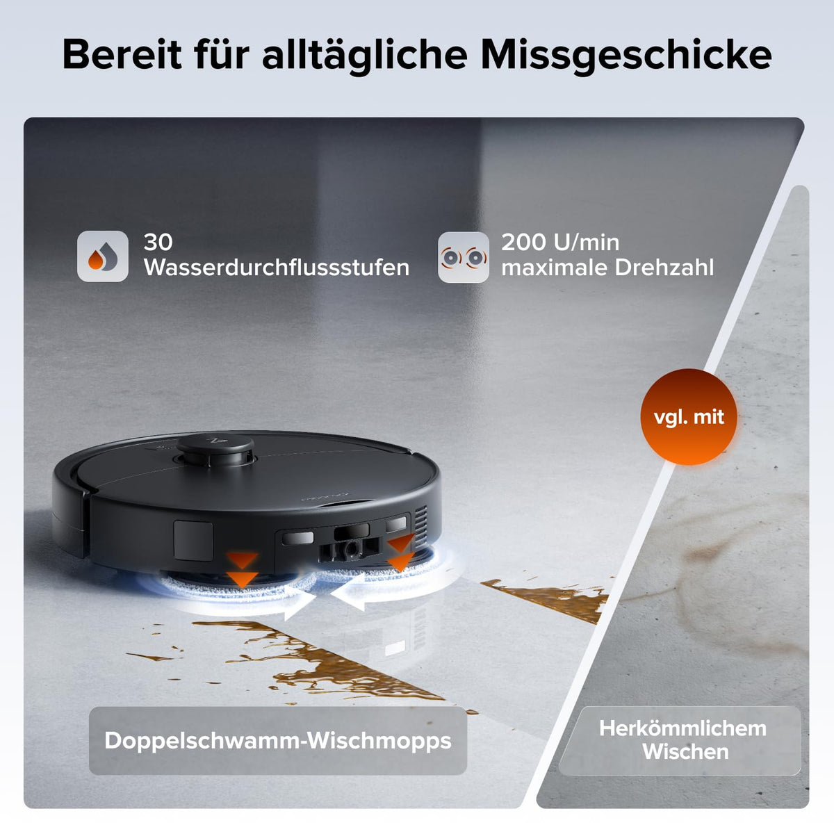 roborock Qrevo 2 Pro Saugroboter mit Wischfunktion, 25.000 Pa Saugkraft