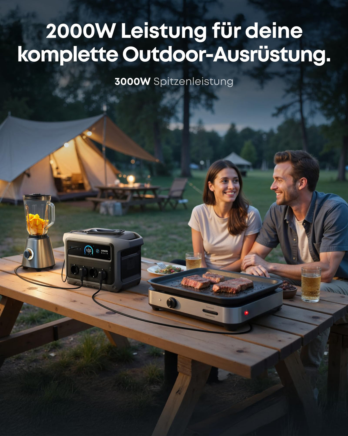 Anker SOLIX C1000 Gen 2 Tragbare Powerstation, 2000W Solargenerator