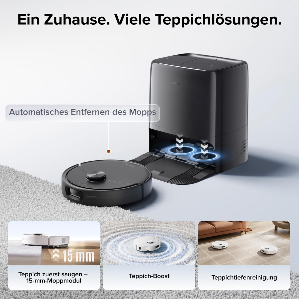 roborock Qrevo 2 Pro Saugroboter mit Wischfunktion, 25.000 Pa Saugkraft