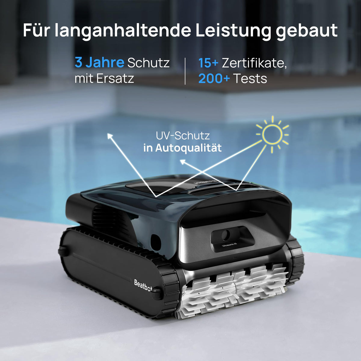 Beatbot AquaSense 2 Pro Poolroboter Set mit Klärmittel-Satz, Oberflächen