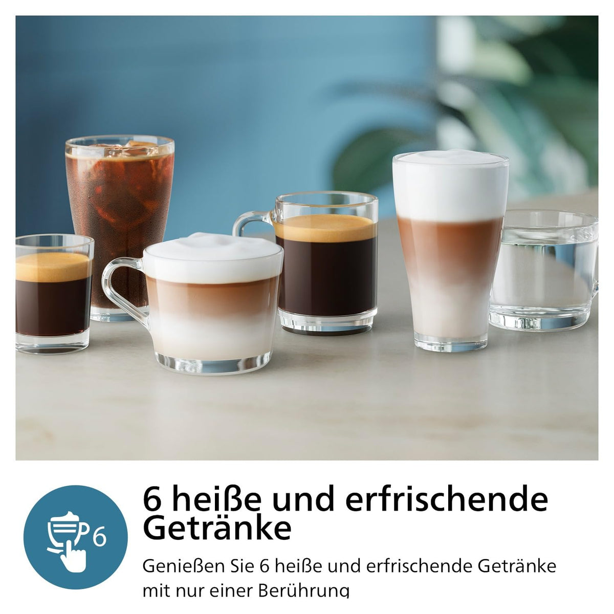 PHILIPS Kaffeevollautomat LatteGo 3300 Serie, Chrom, 6 Spezialitäten