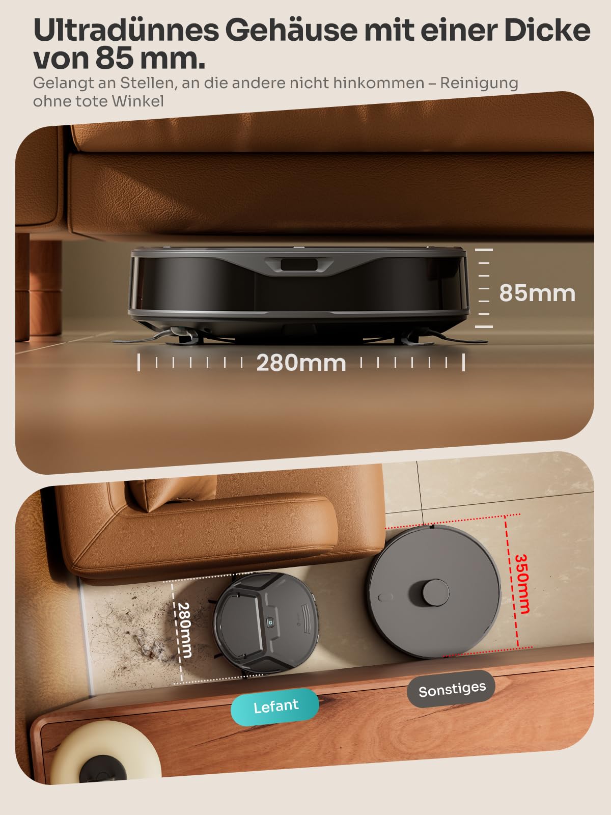 Lefant M210 Omni Mini Saugroboter mit Roller