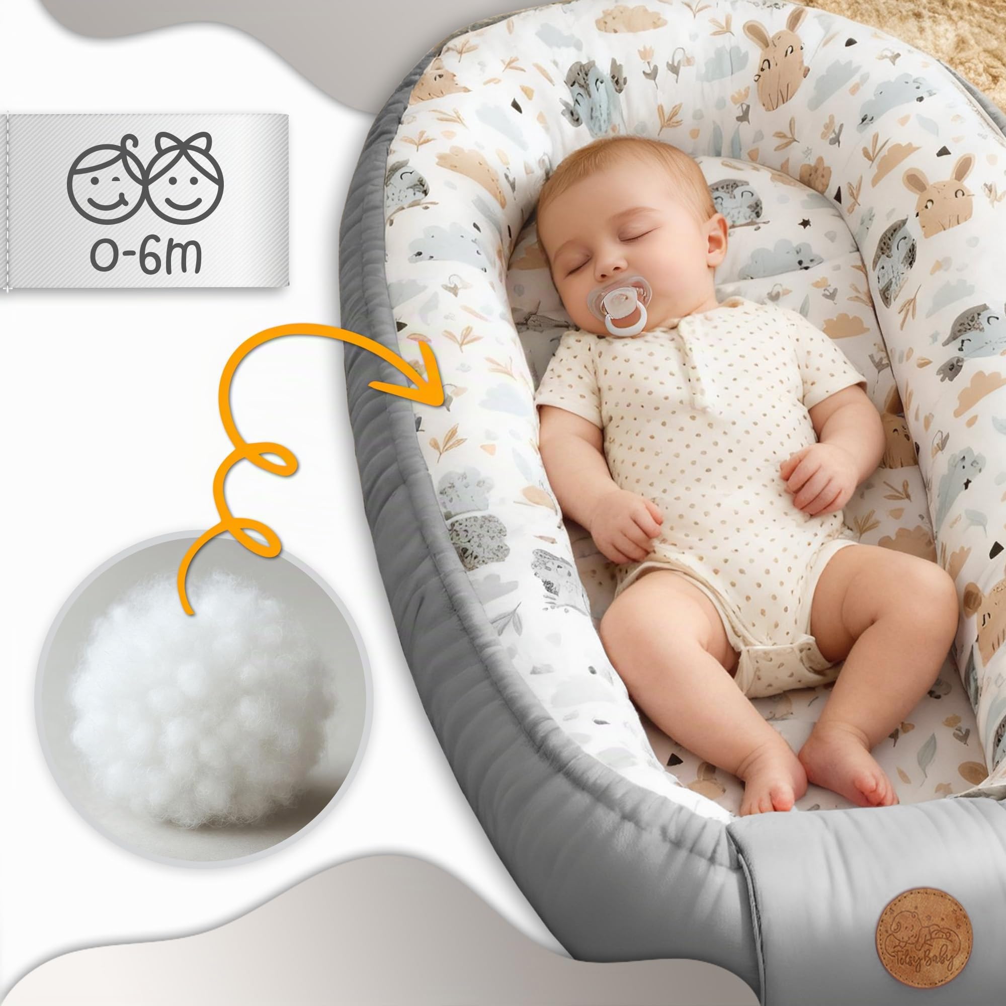 Babynest babynestchen neugeborene 90 x 50 cm baby nestchen tragbar nest für bett kinder kuschelnest coccon für jungen und mädchen galaxie