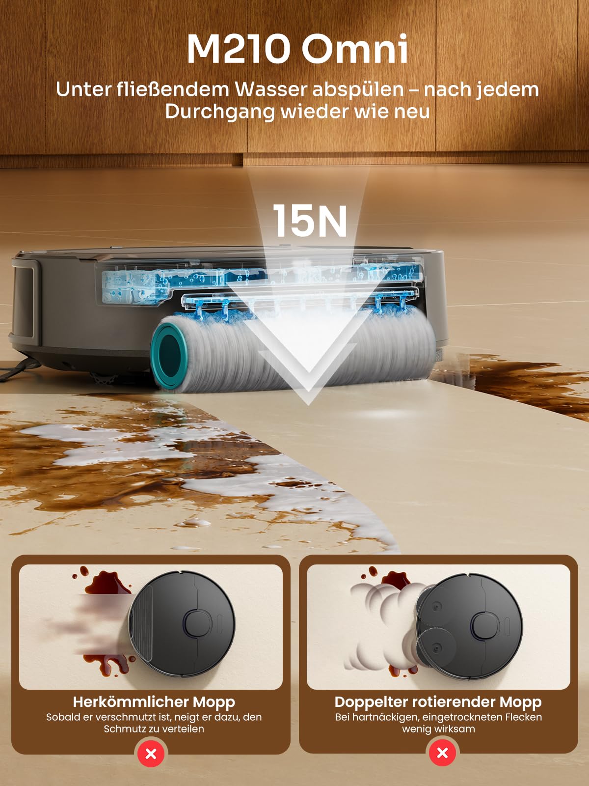 Lefant M210 Omni Mini Saugroboter mit Roller