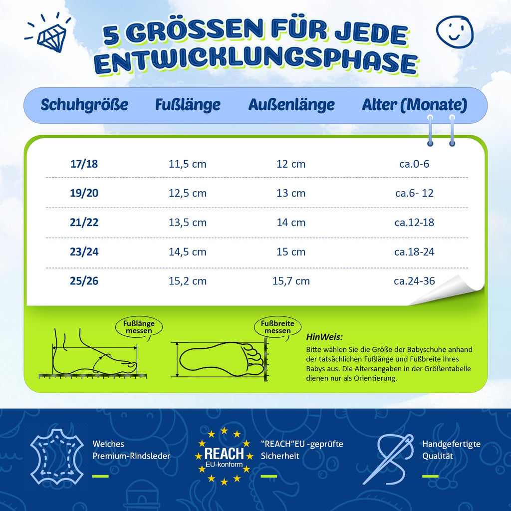 SAYOYO Krabbelschuhe Baby Lauflernschuhe für Kleinkinder Weiche Leder mit Rutschfester Sohle Lederschuhe Jungen Mädchen Babyhausschuhe, 12-18 Monate, Schwarz Wal