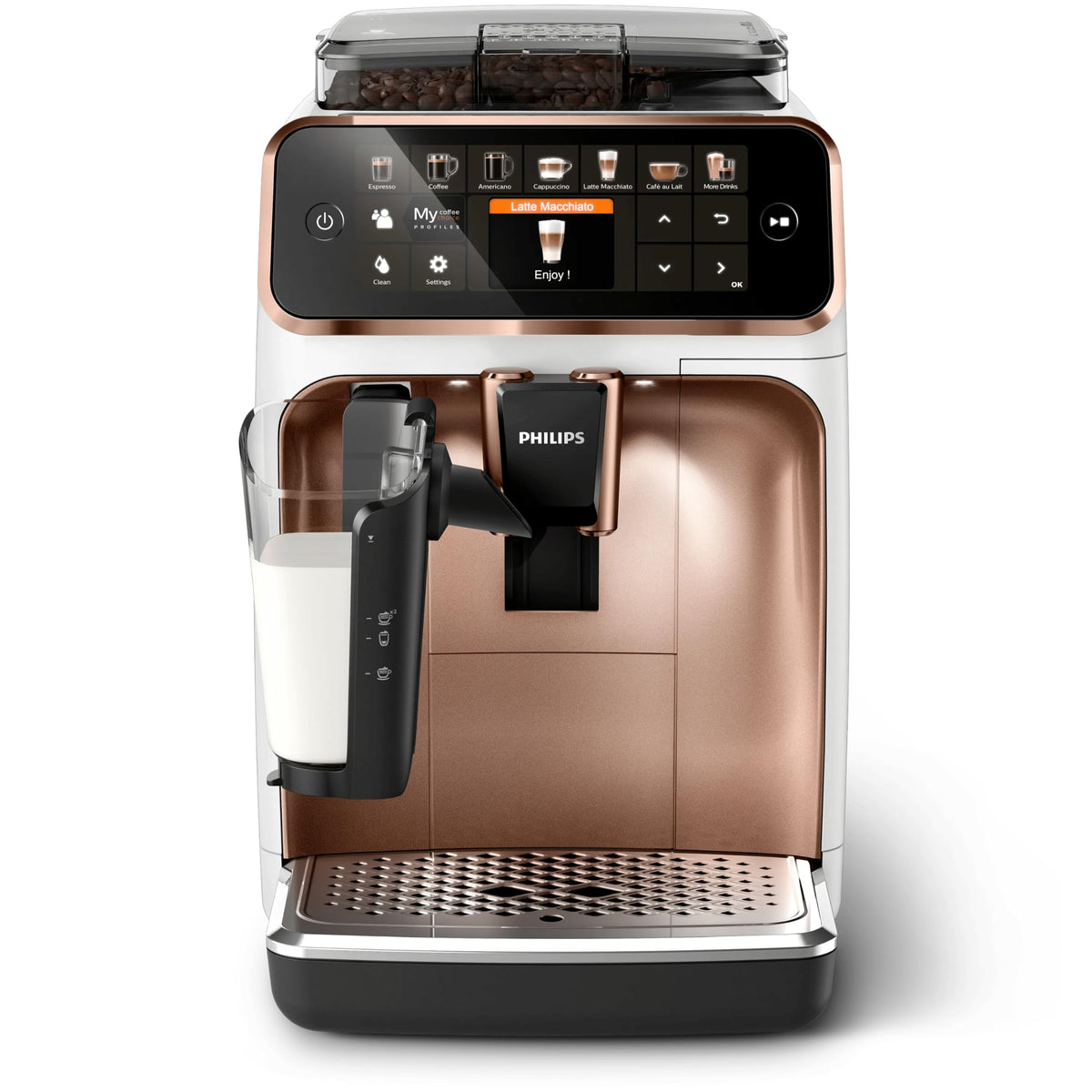 PHILIPS Kaffeevollautomat LatteGo 5400 Serie, Weiß/Rosé, 12 Spezialitäten