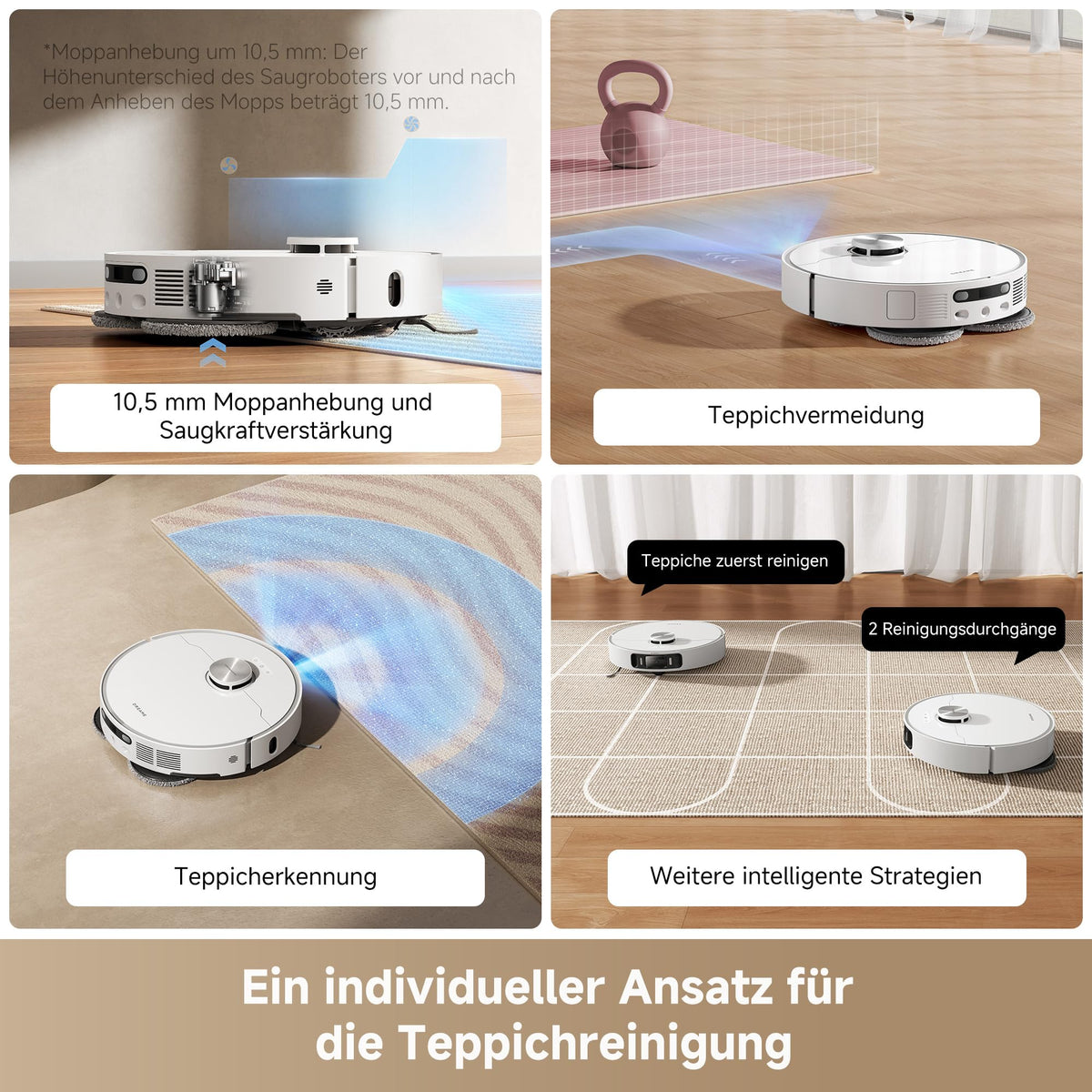 dreame L40 Ultra AE Saugroboter mit Wischfunktion, 19.000 Pa Saugkraft, viele Bürsten und EIN Flexibler Wischmopp, nassen und trockenen Schmutz,Das All-in-1-Dock entleert Staub