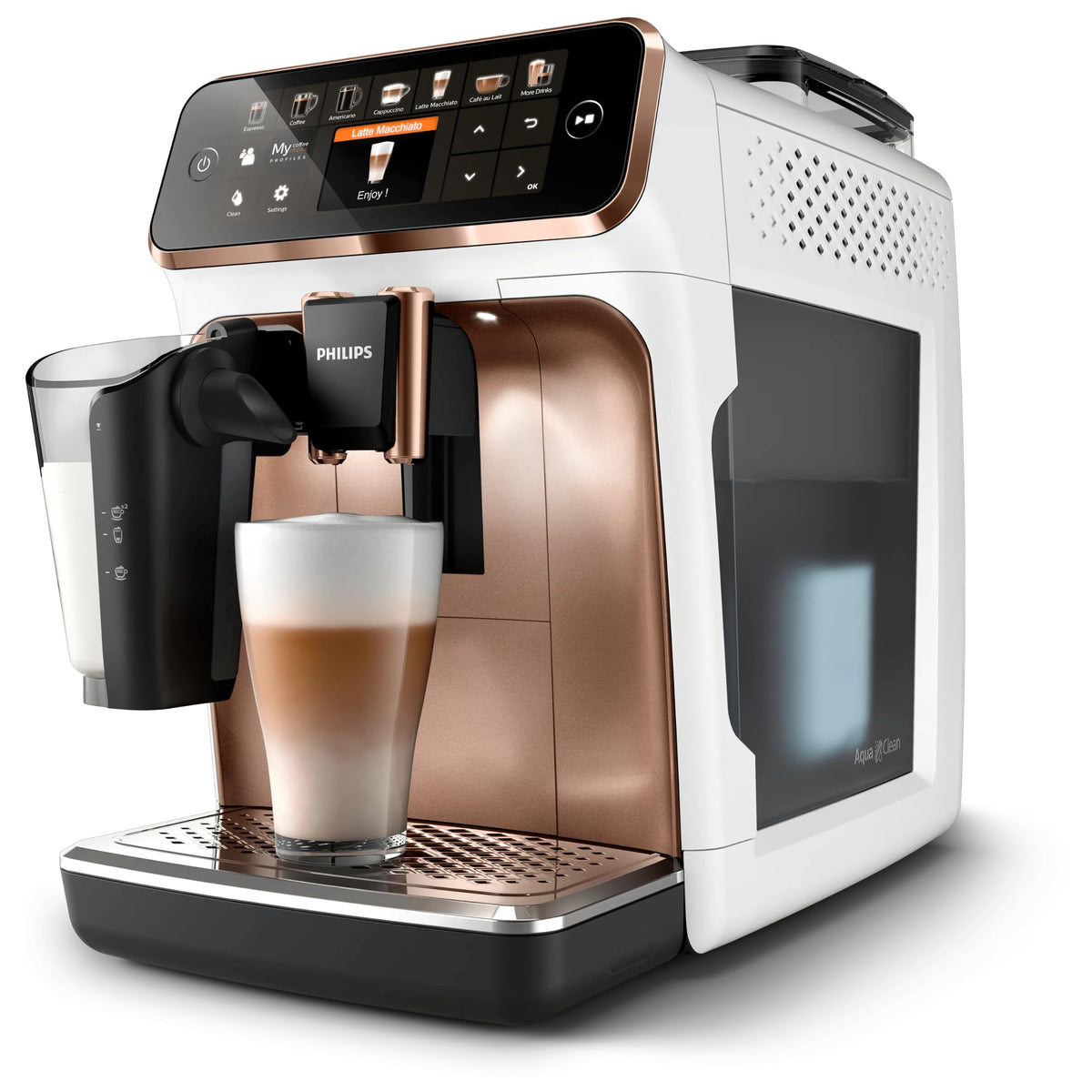 PHILIPS Kaffeevollautomat LatteGo 5400 Serie, Weiß/Rosé, 12 Spezialitäten