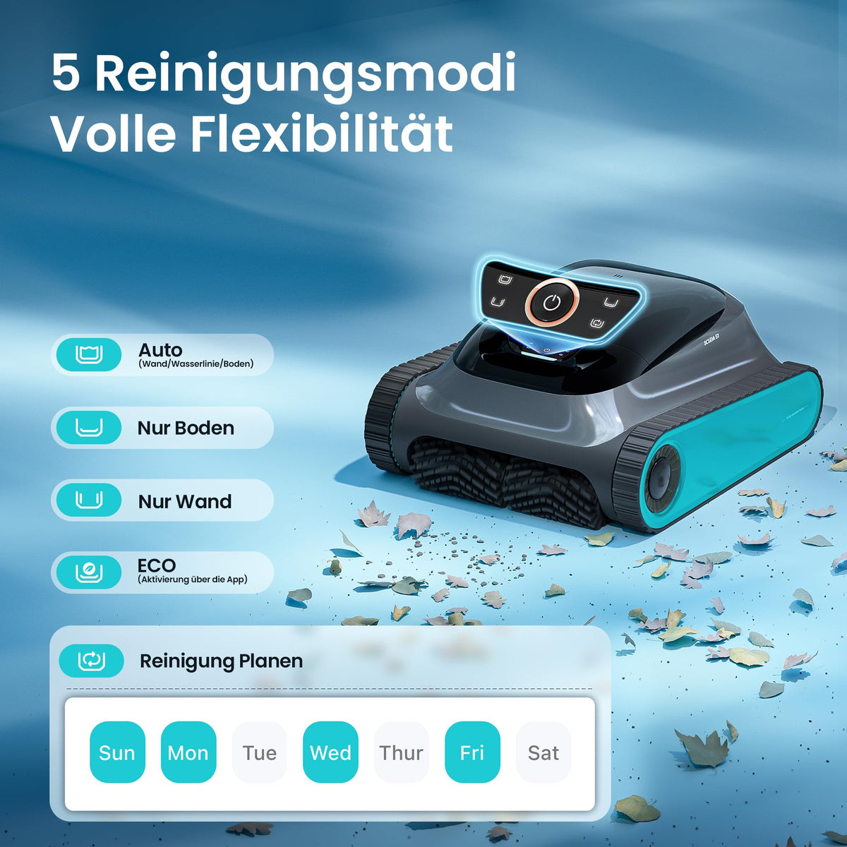 (2026 Upgrade) AIPER Scuba S1 Poolroboter Boden und Wand, Wasserlinienreinigung, Doppelfiltration, 270 Min Laufzeit, Intelligente Navigation, App-Steuerung & OTA-Updates für Einbau- und Aufstellpools