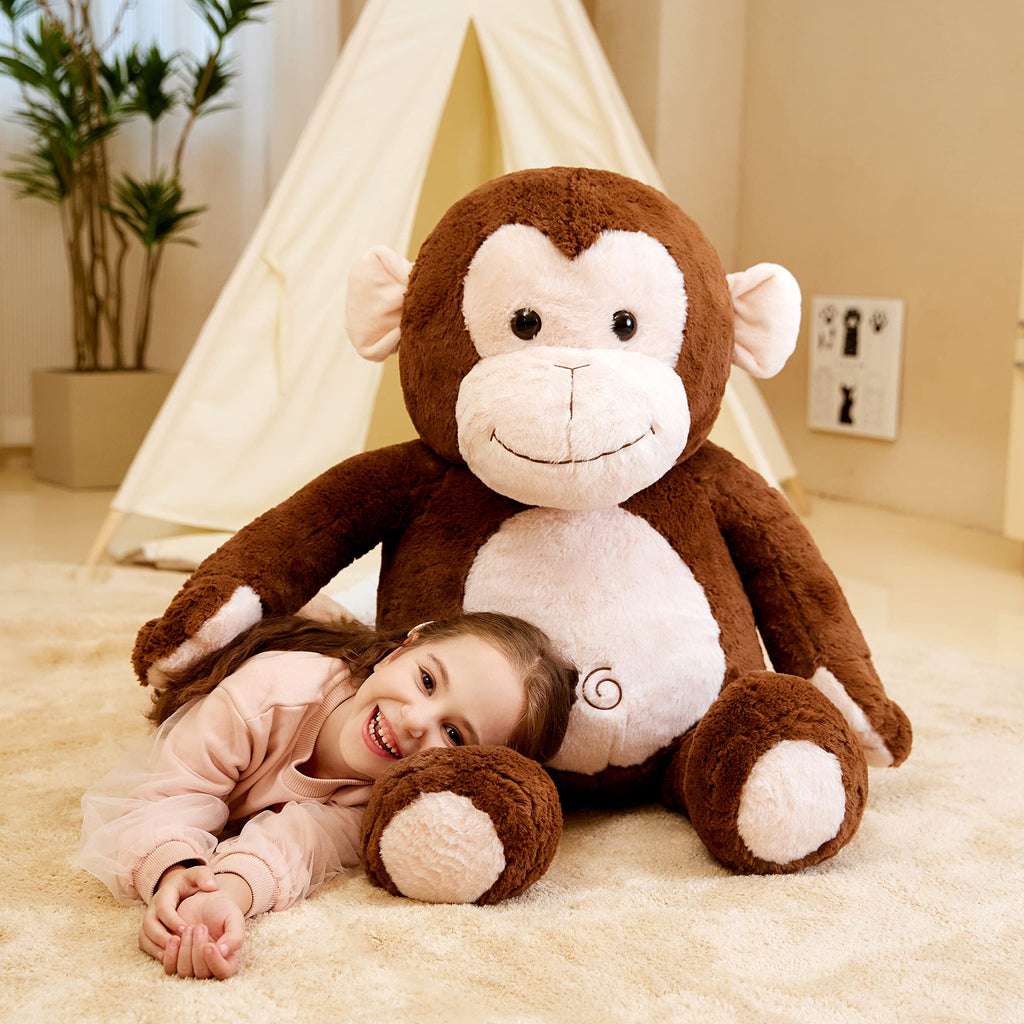 IKASA Groß AFFE Kuscheltier Riesen Stofftier,78cm Gross Plüschtier Riesige Plüsch Spielzeug Jumbo Plüschtiere,Geschenk für Kinder