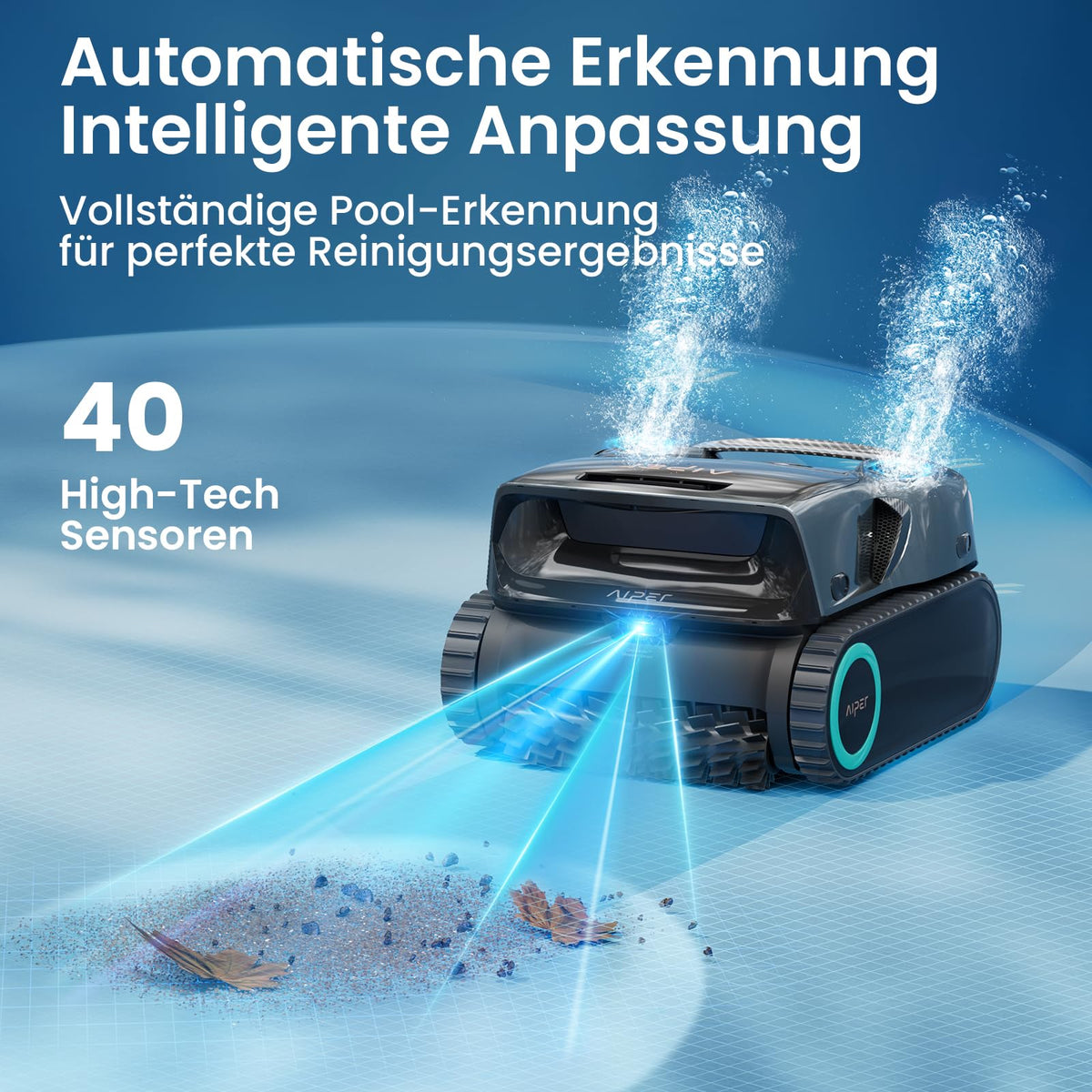 AIPER Scuba X1 Pro Max Poolroboter Boden und Wand, 360° Mapping, Adaptive Routenplanung, Wasserlinie, 32000 LPH Leistung, All-in-One Poolreiniger Akku für alle Eingelassenen Pools bis zu 300 ㎡
