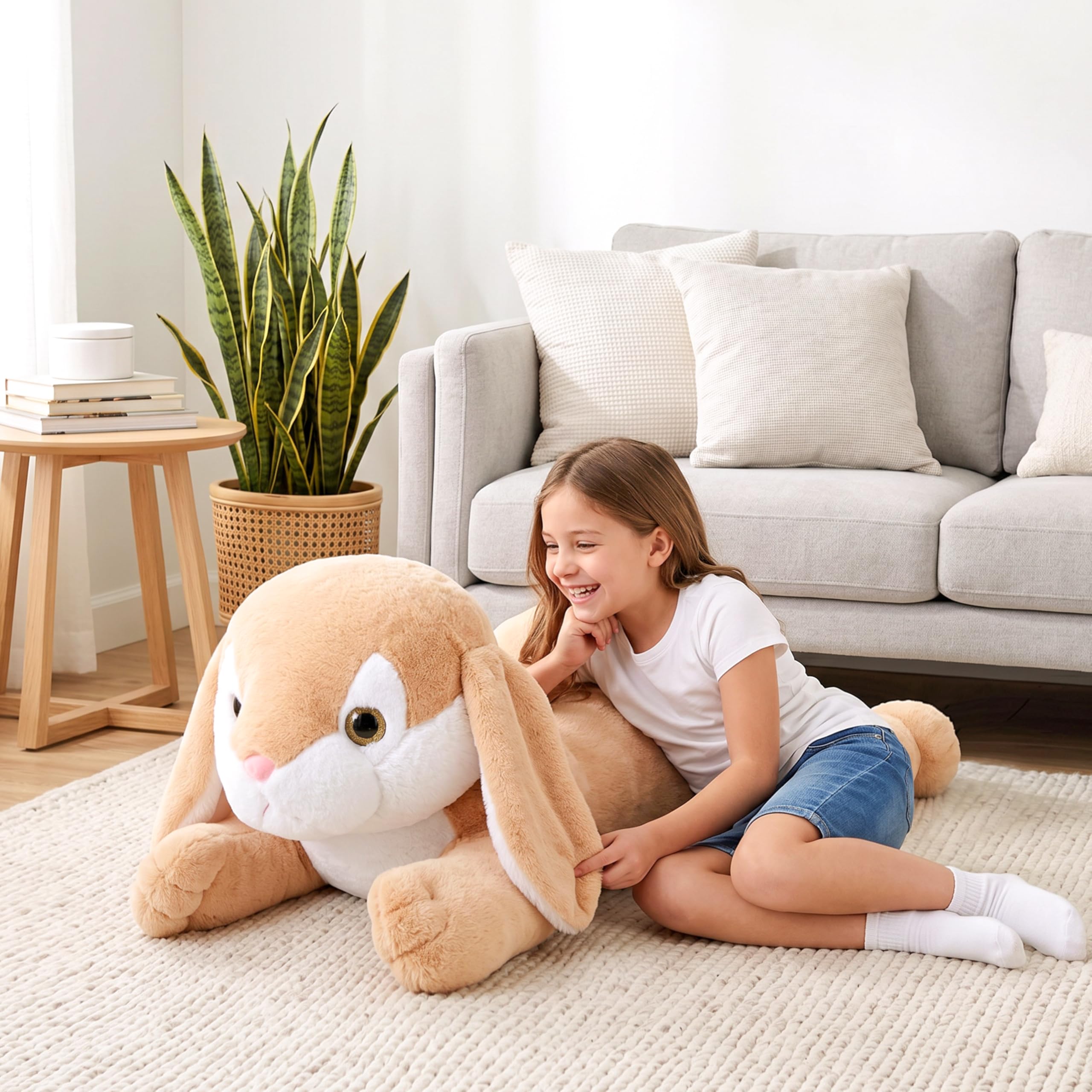 IKASA Groß Hase Stofftier Riesen Kuscheltier,78cm Gross Plüschtier Süße Riesige Flauschige Weich Jumbo Plüsch Spielzeug,Geschenk für Kinder