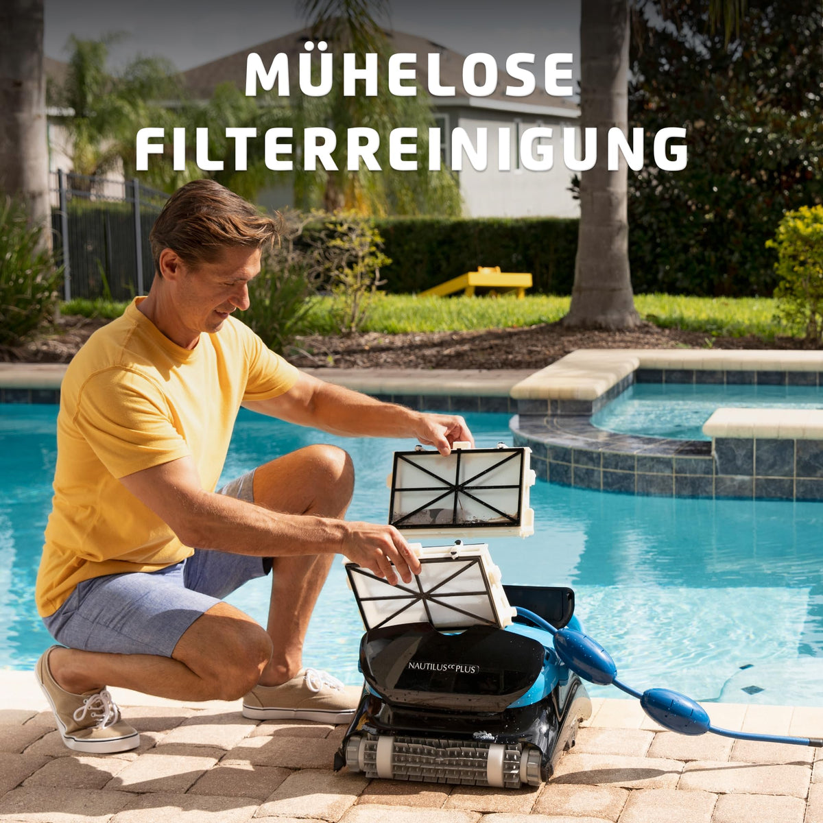 Dolphin Nautilus CC Plus Poolroboter Boden und Wand, Intelligenten Navigation, Starke Saugkraft, Doppelfiltration, mit Wochenplaner, Poolreiniger für Eingelassene Pools bis zu 12m