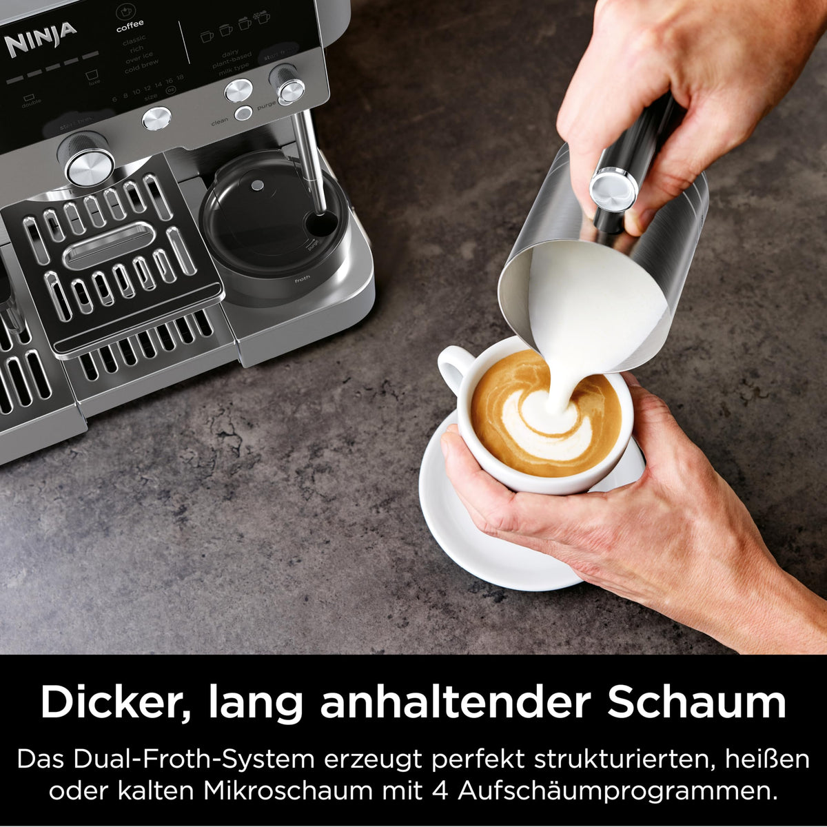 Ninja Luxe Premier 3-in-1 Kaffeemaschine ES601EUGM, Grau-Metall, ES601EUGM