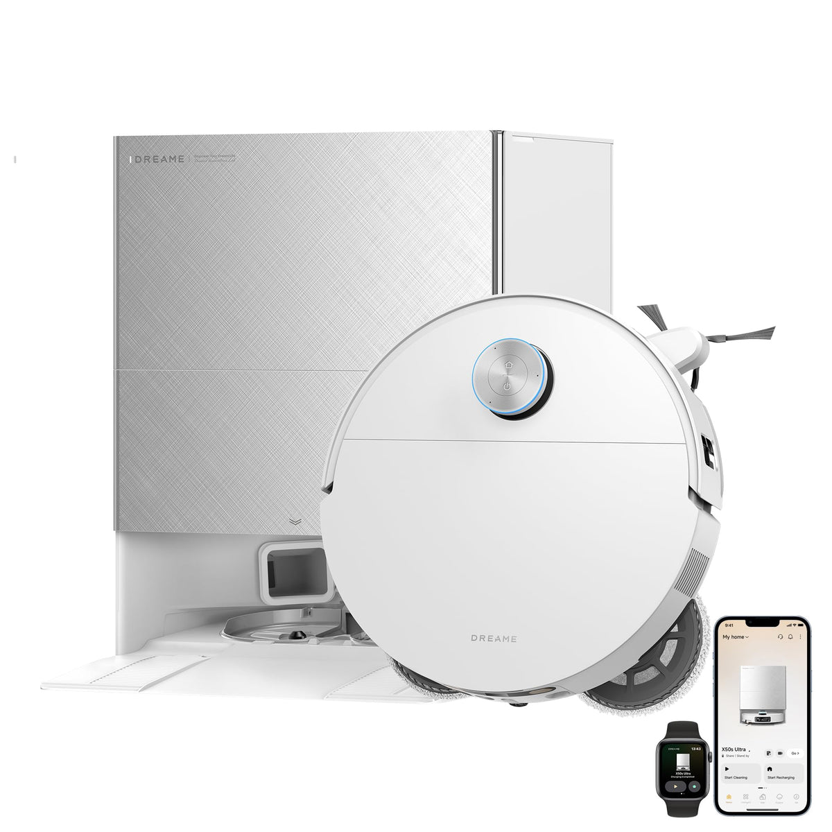 dreame X50s Ultra Saugroboter mit Wischfunktion, Ultradünnem 7,95-cm-Design