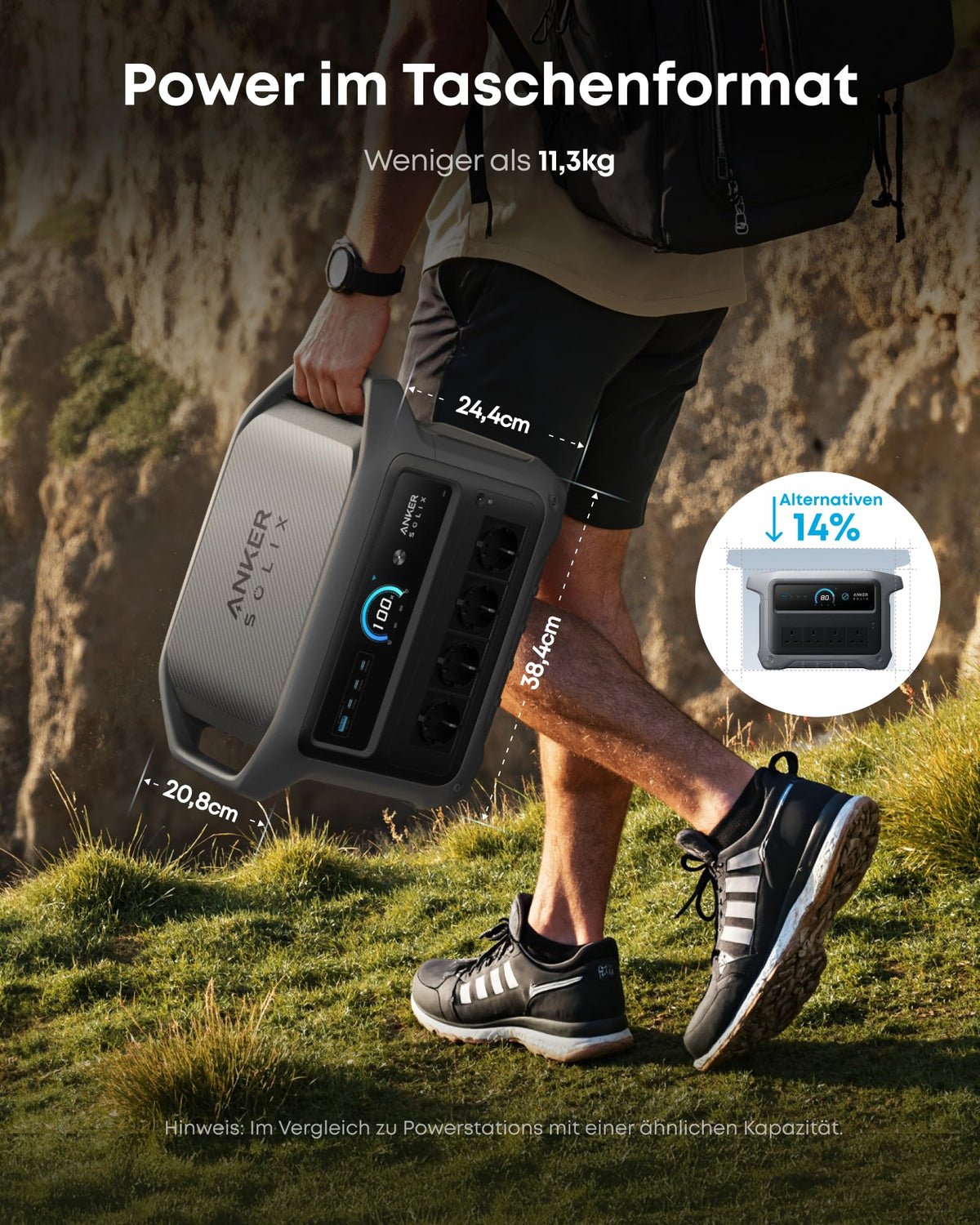Anker SOLIX C1000 Gen 2 Tragbare Powerstation, 2000W Solargenerator