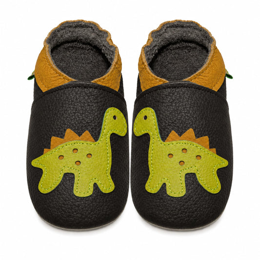 SAYOYO Baby Krabbelschuhe Leder rutschfest 12-18 Monate 21/22 Dinosaurier