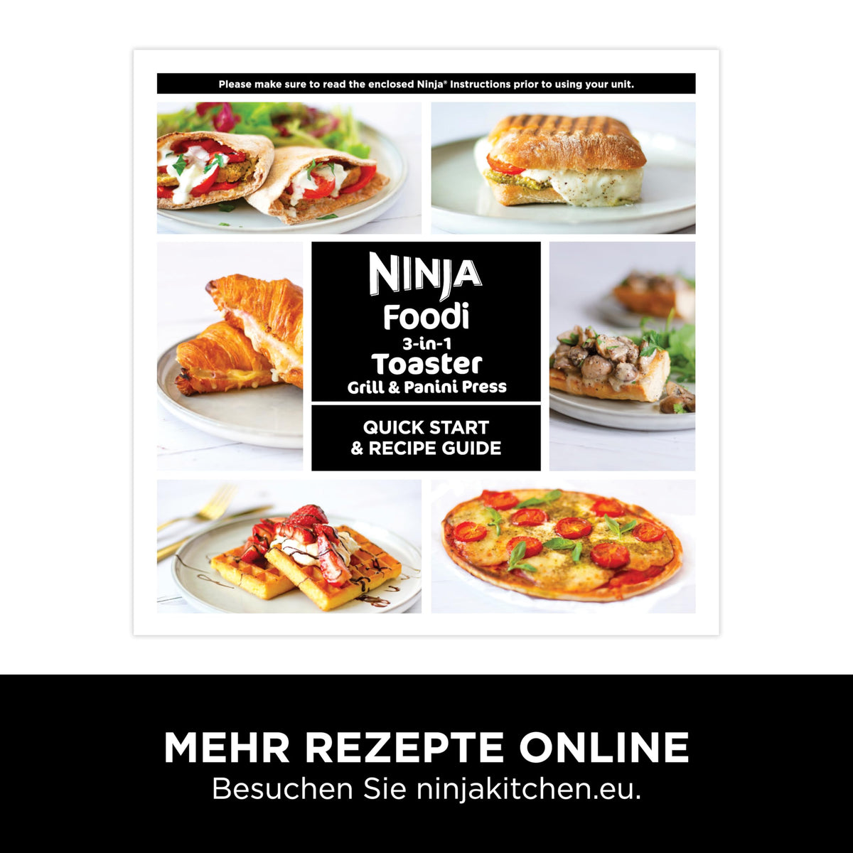Ninja Foodi 3-in-1 Toaster, Elektrogrill mit Deckel, Edelstahl, ST202EU