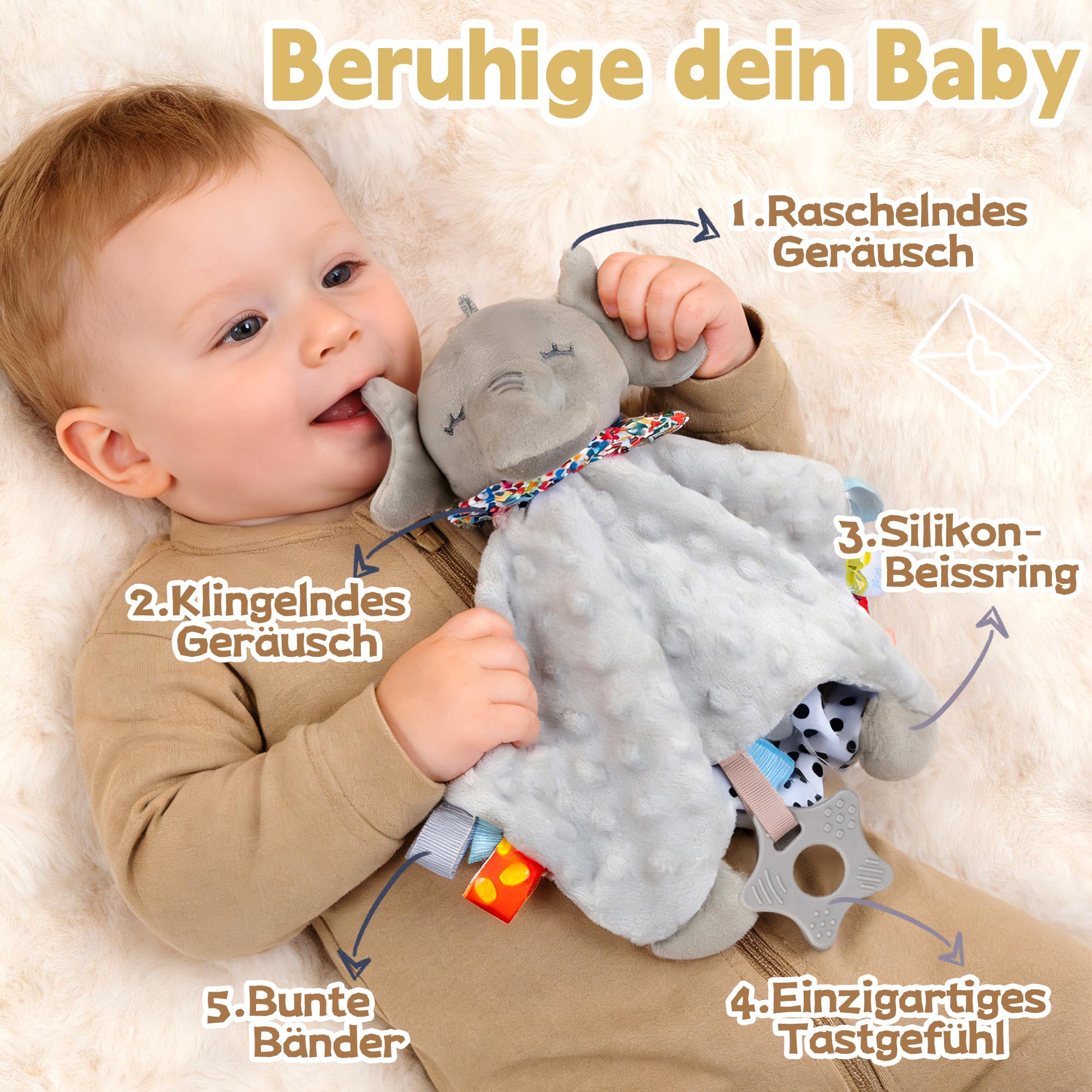 Baby Geschenk 30-teilig, Geschenkkorb zur Geburt für Neugeborene,Khaki
