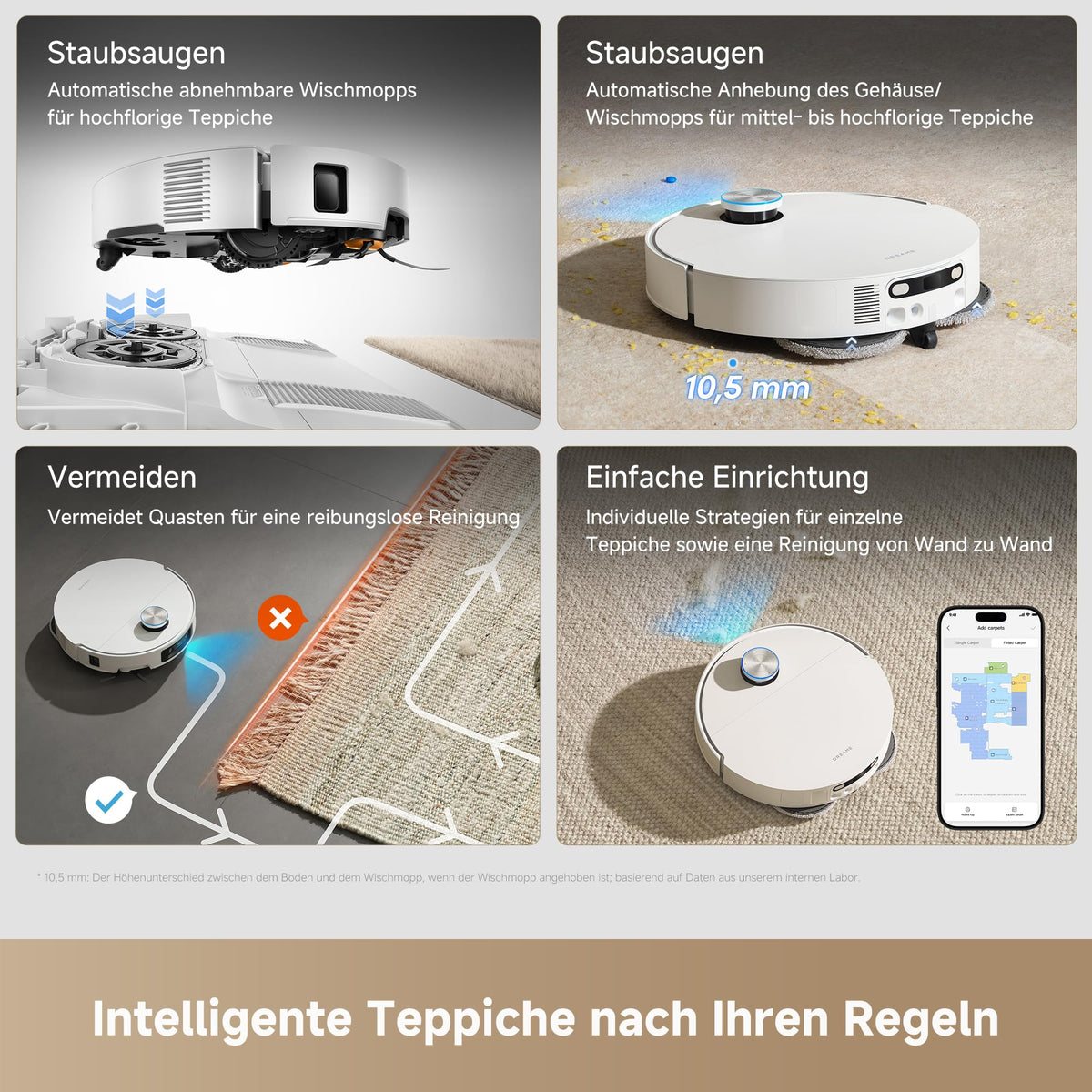 dreame X50s Ultra Saugroboter mit Wischfunktion, Ultradünnem 7,95-cm-Design