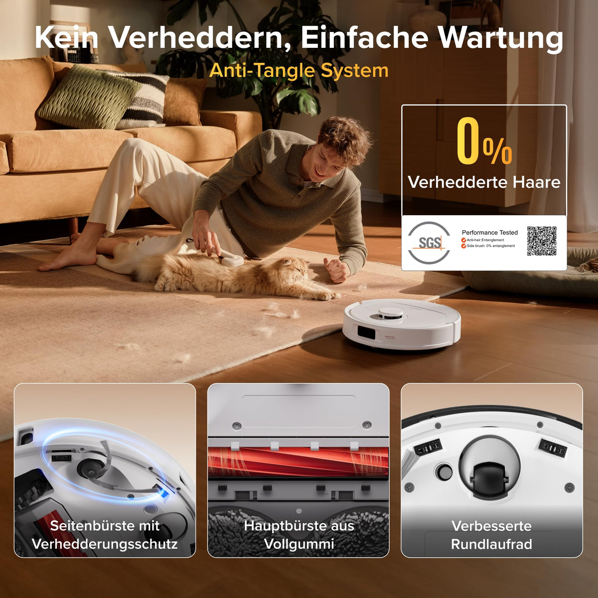 roborock Qrevo S Pro Saugroboter mit Wischfunktion, 18.500 Pa Saugkraft