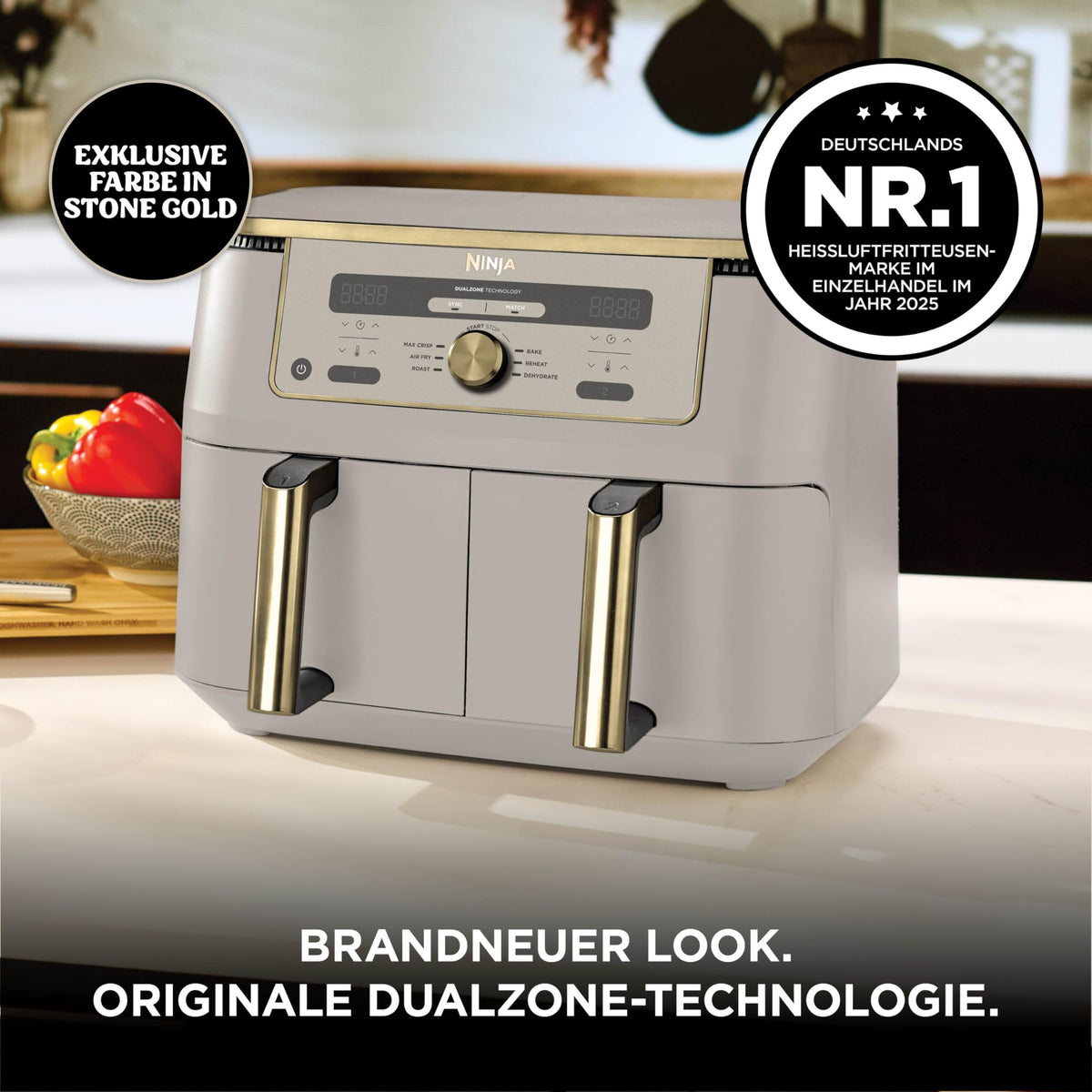 Ninja Dual Zone Digital Air Fryer, 2 Schubladen, 6-in-1, Heißluftfritteuse