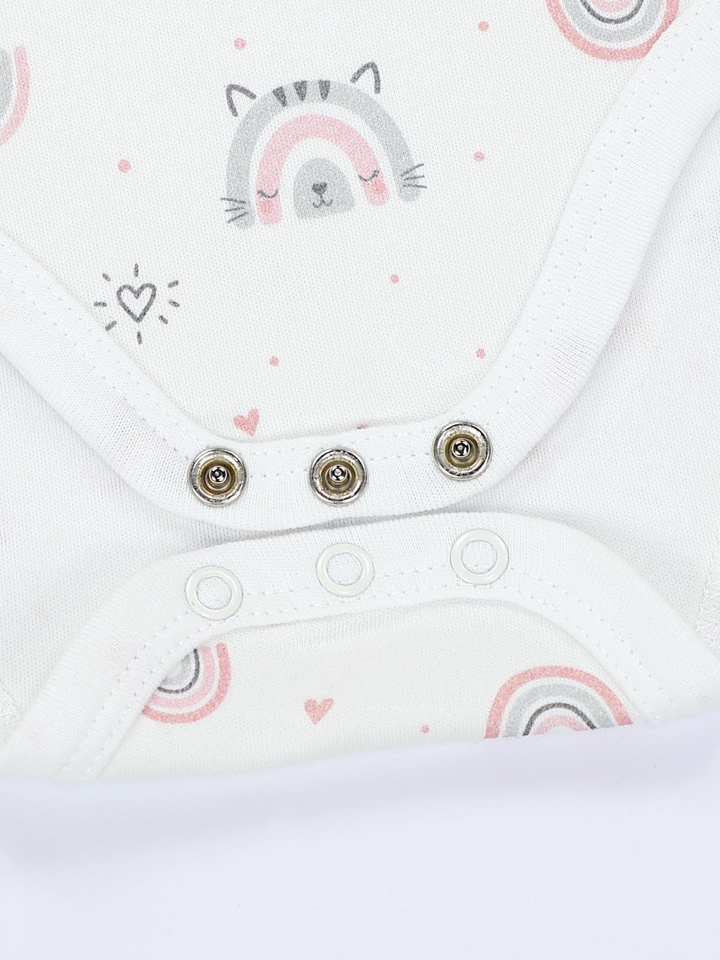 TupTam Baby Body Kurzarm im 5er Pack – Bedruckter Body Baby aus Baumwolle für Jungen und Mädchen, Farbe: Streifen_Regenbogen_Little Miracle_Blue, Größe: 80