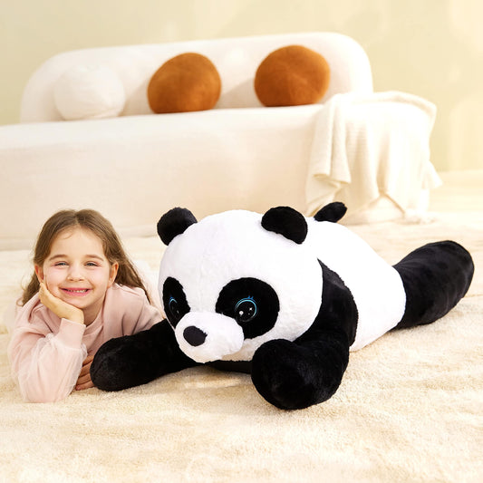 IKASA Groß Panda Kuscheltier Riesen Stofftier,Gross Plüschtier Riesige Plüsch Spielzeug 78cm Flauschige Jumbo Plüschtiere, Weich XXL XL Stofftiere Süße,Geschenk für Kinder (Schwarz, 78cm)