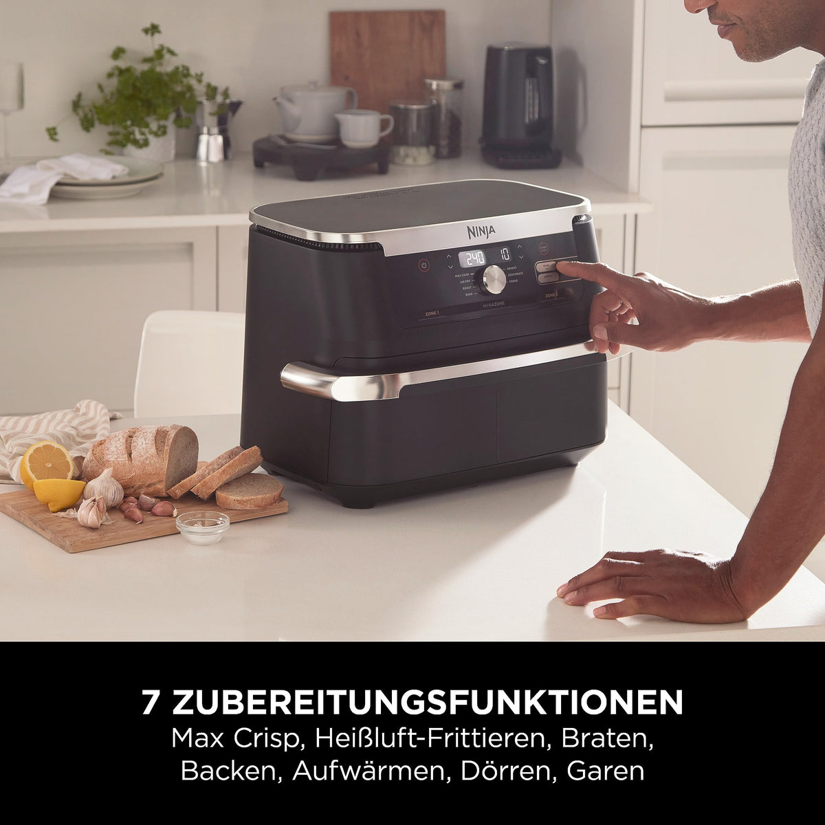 Ninja Foodi FlexDrawer Dual Zone Heißluftfritteuse, Schwarz AF500EU