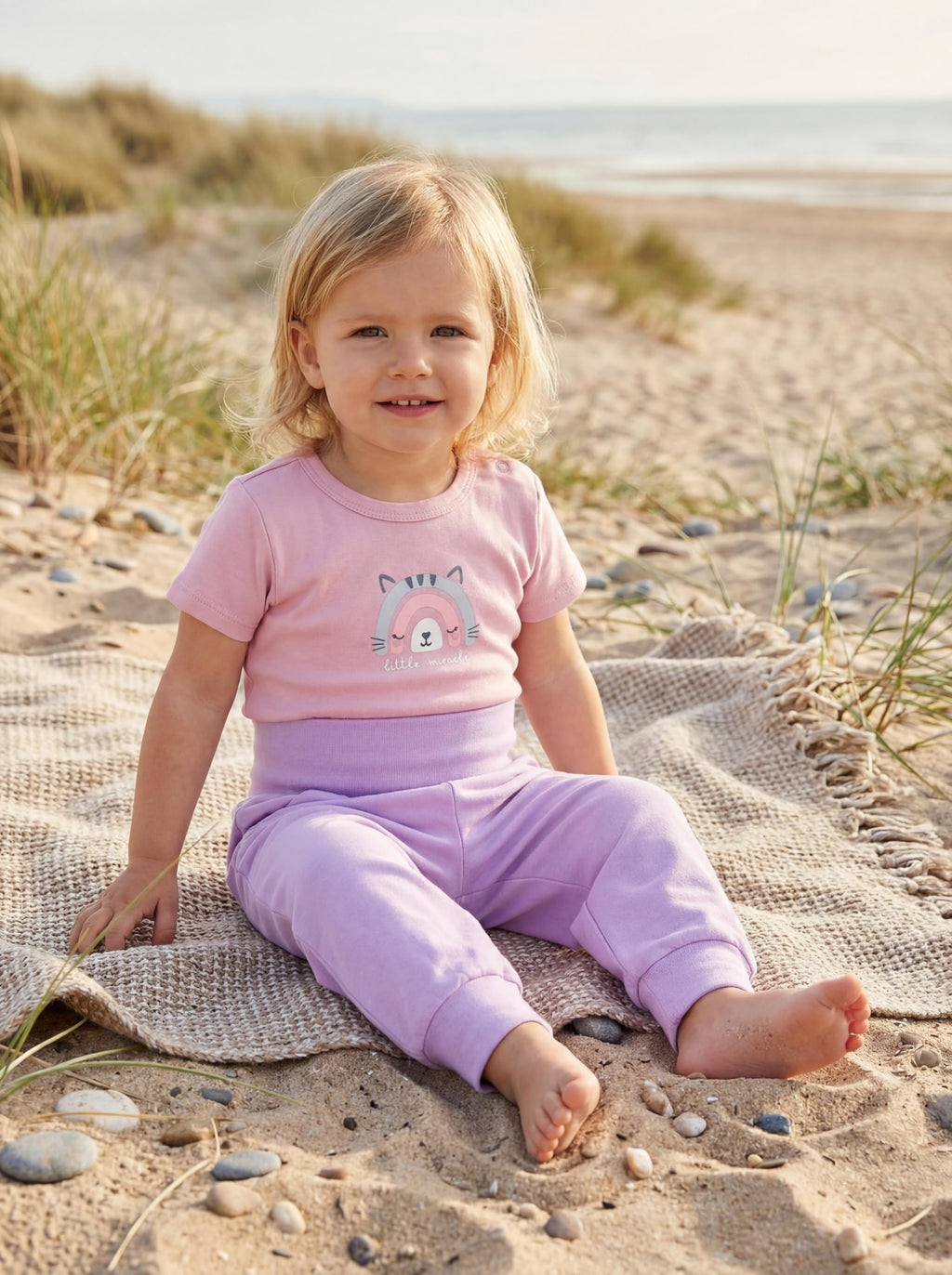 TupTam Baby Body Kurzarm im 5er Pack – Bedruckter Body Baby aus Baumwolle für Jungen und Mädchen, Farbe: Streifen_Regenbogen_Little Miracle_Blue, Größe: 80