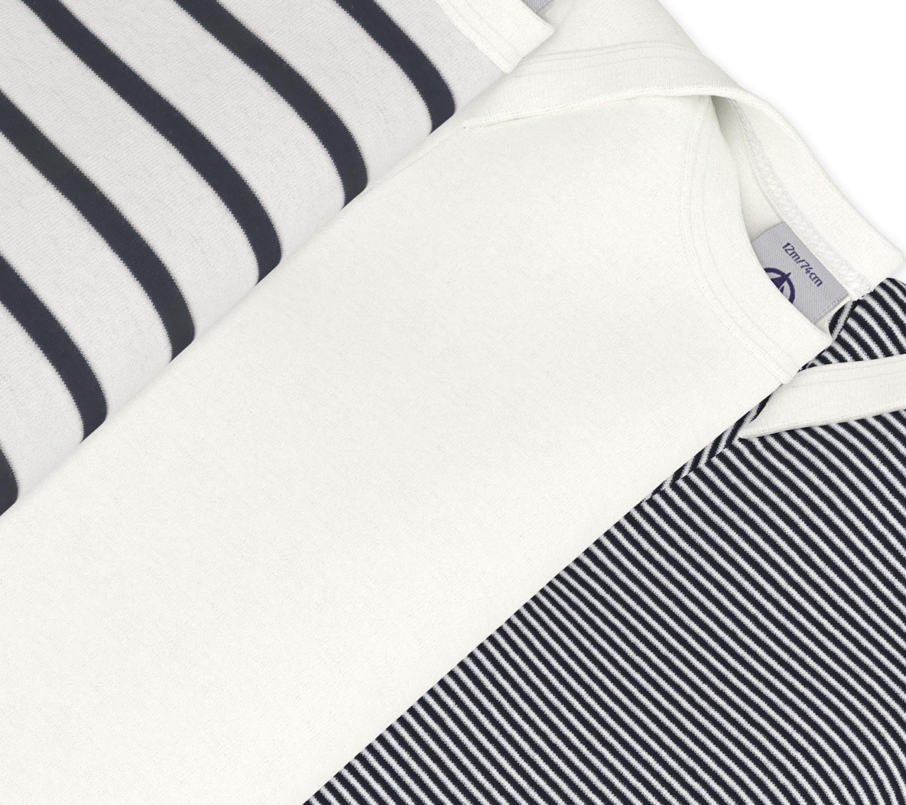 Petit Bateau Unisex BabyKurzarm-Body mit Streifen (3er Pack) , Variante 1, 3 Jahre