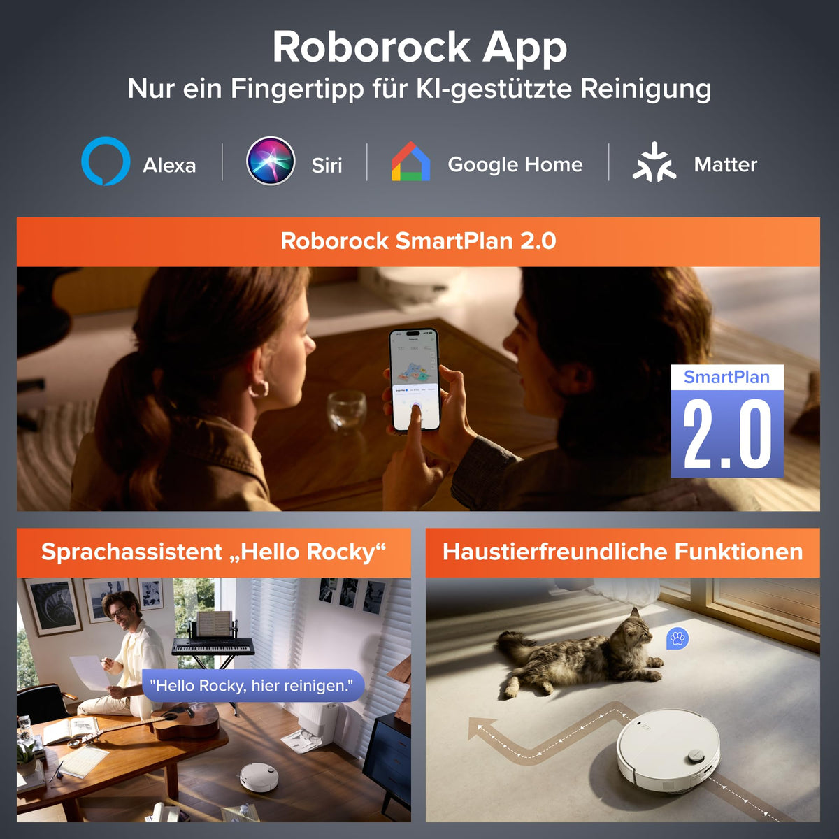roborock Qrevo EdgeT Saugroboter mit Wischfunktion, 18.500 Pa Saugkraft